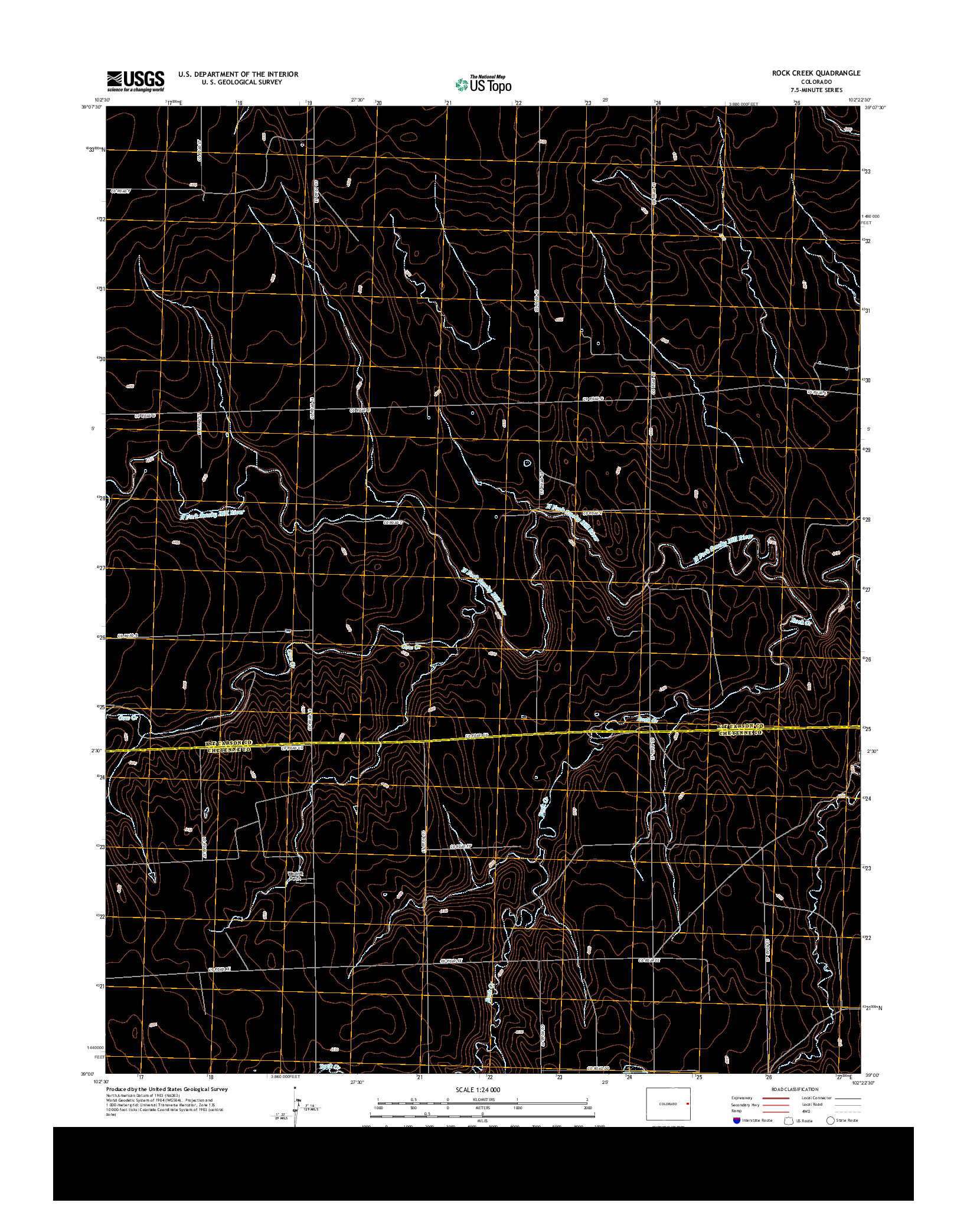 USGS US TOPO 7.5-MINUTE MAP FOR ROCK CREEK, CO 2013