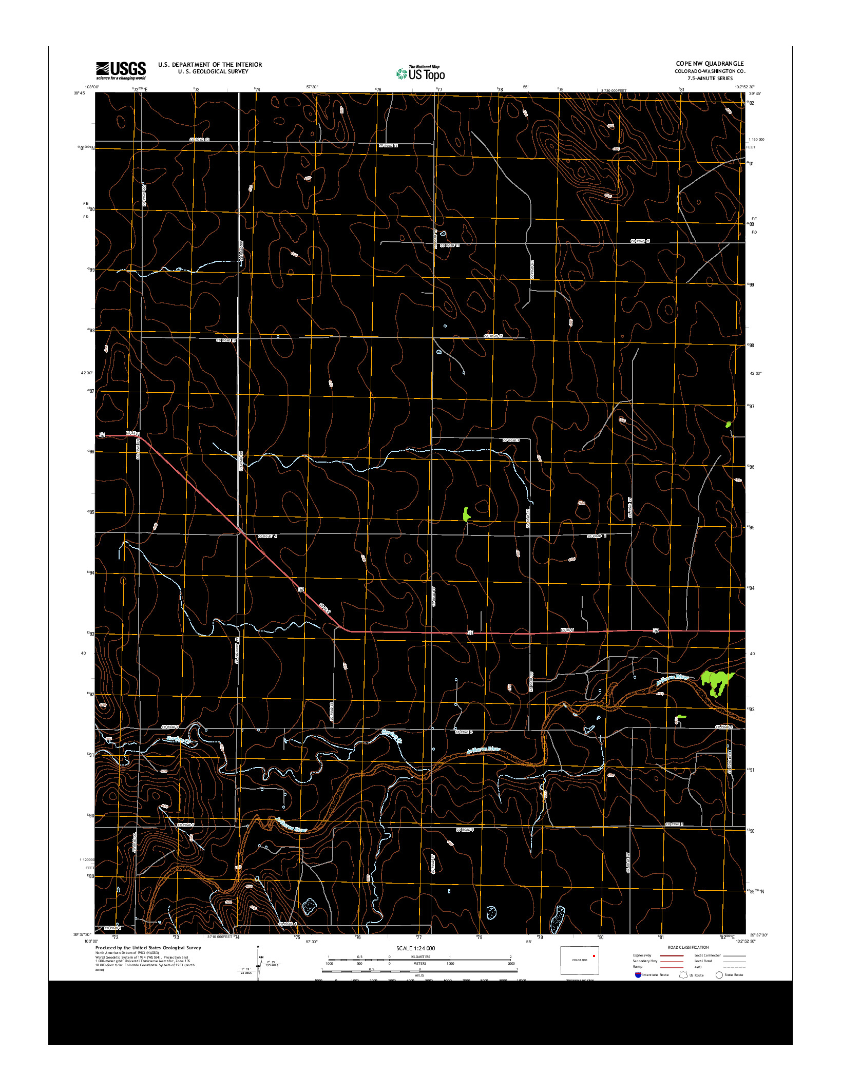 USGS US TOPO 7.5-MINUTE MAP FOR COPE NW, CO 2013