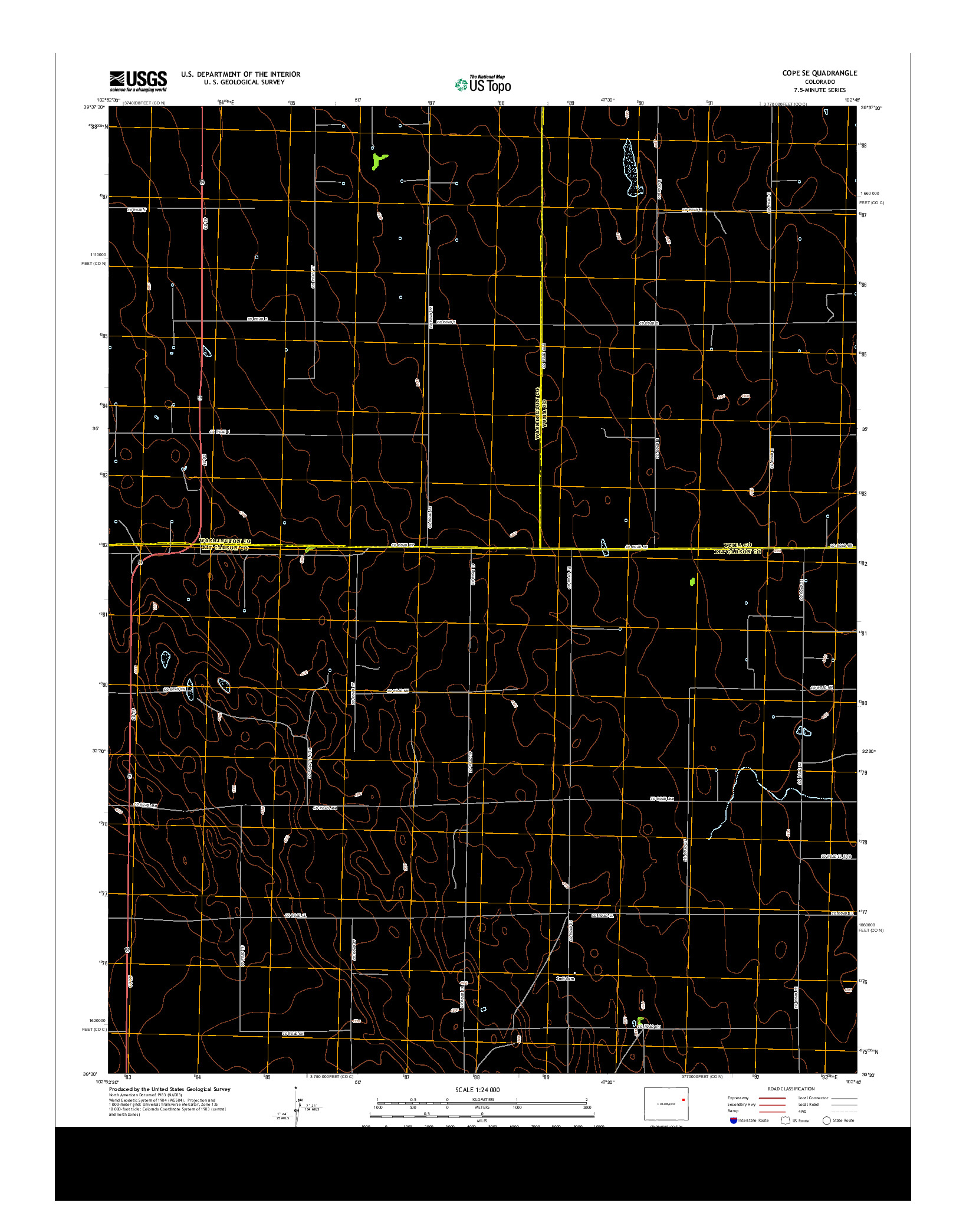 USGS US TOPO 7.5-MINUTE MAP FOR COPE SE, CO 2013