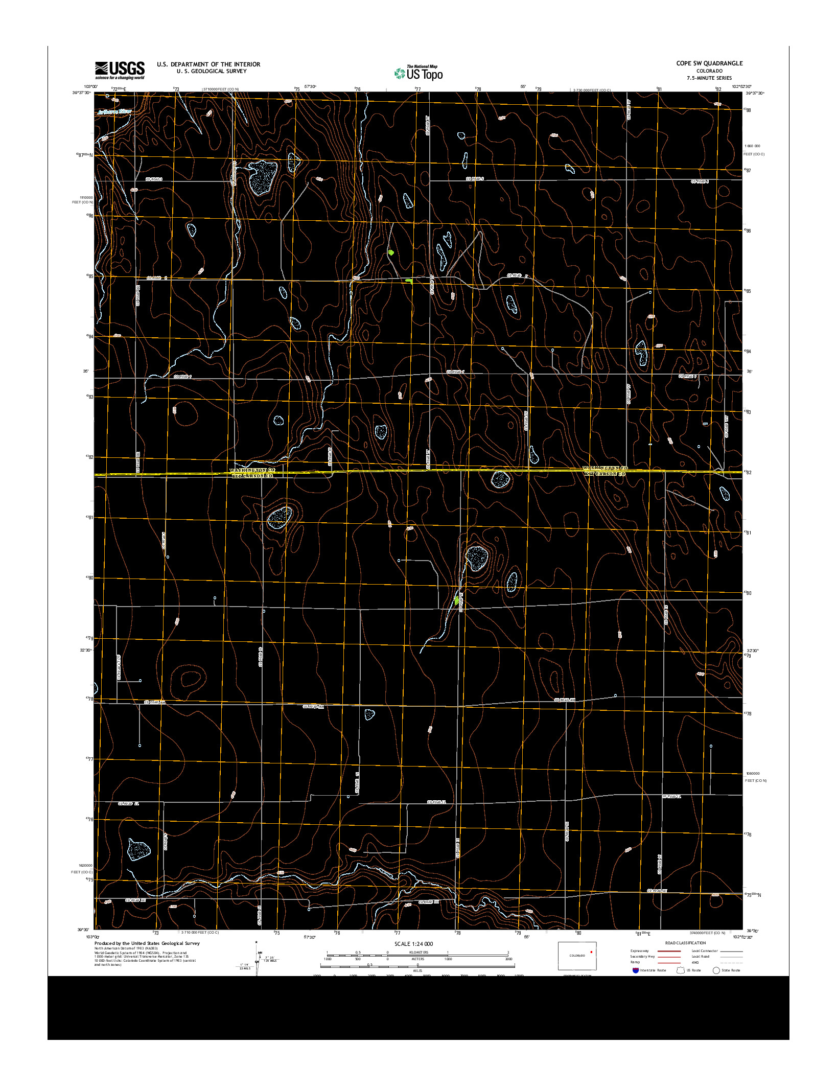 USGS US TOPO 7.5-MINUTE MAP FOR COPE SW, CO 2013