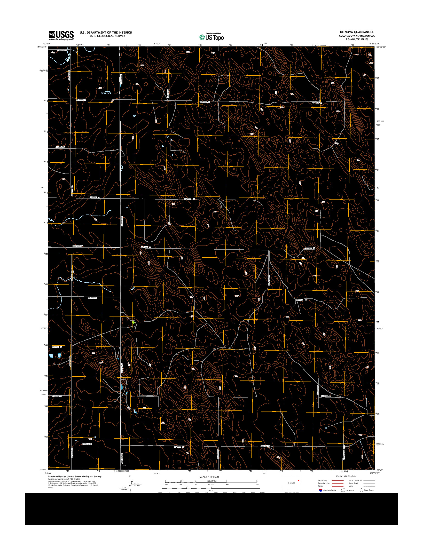 USGS US TOPO 7.5-MINUTE MAP FOR DE NOVA, CO 2013