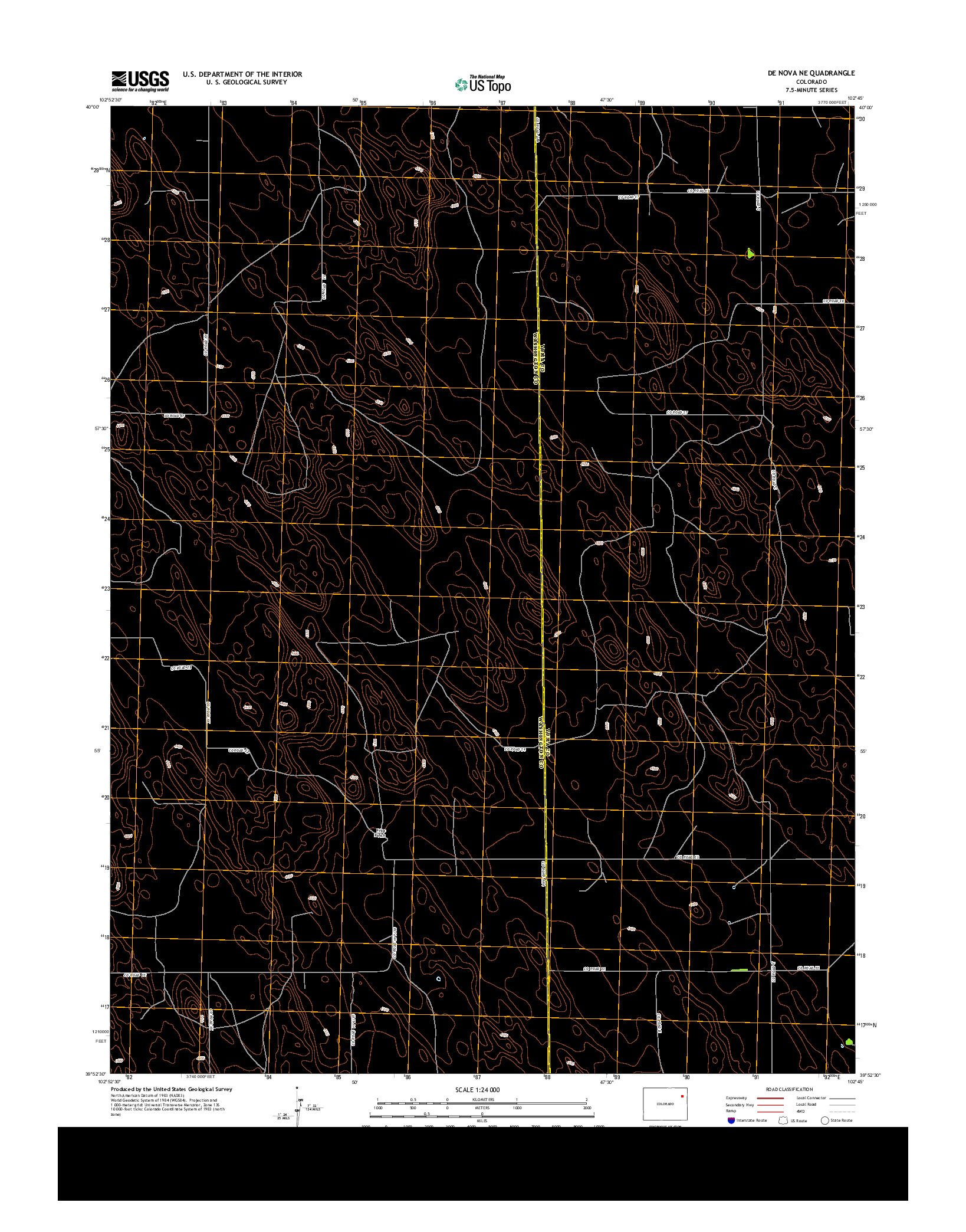 USGS US TOPO 7.5-MINUTE MAP FOR DE NOVA NE, CO 2013