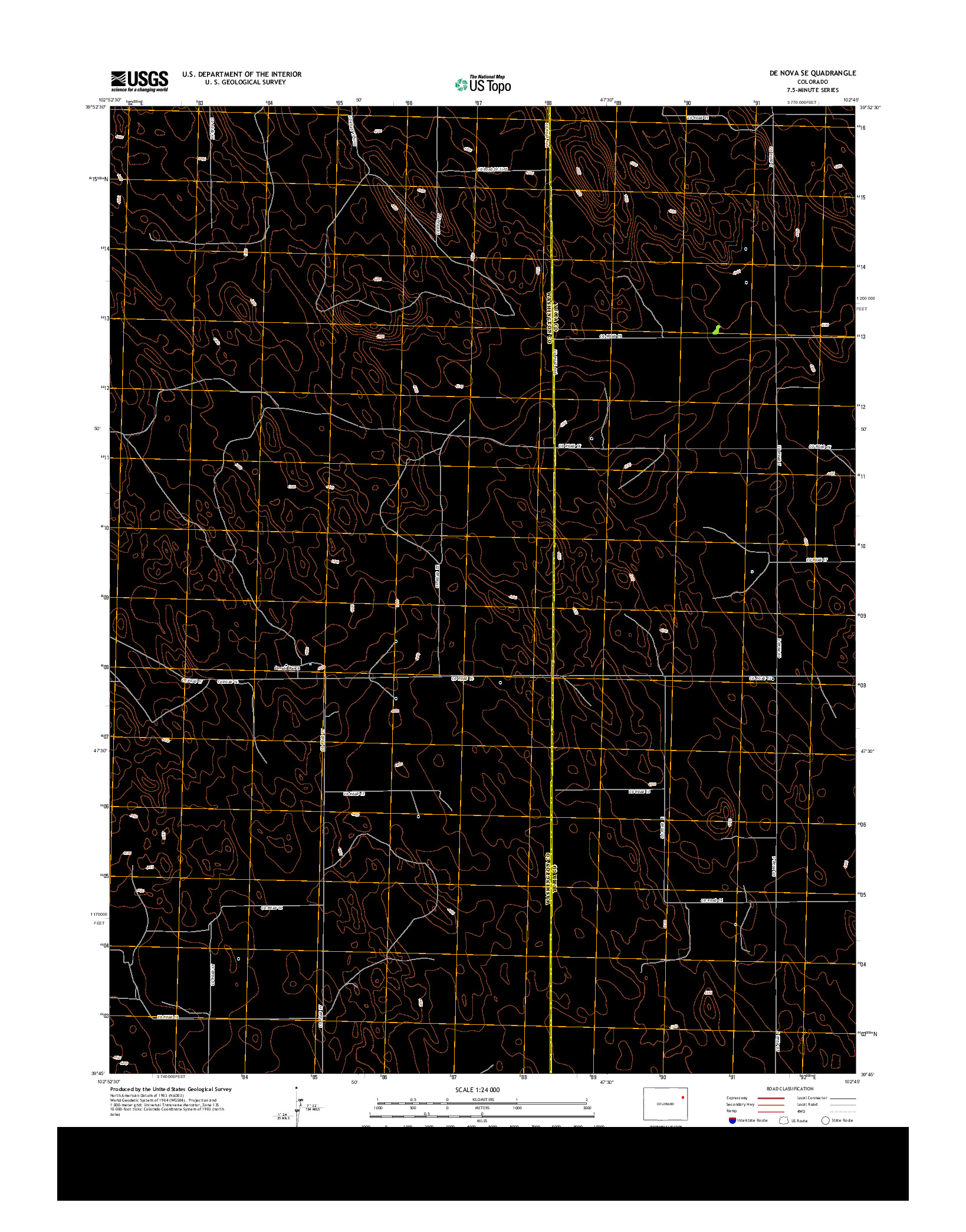 USGS US TOPO 7.5-MINUTE MAP FOR DE NOVA SE, CO 2013