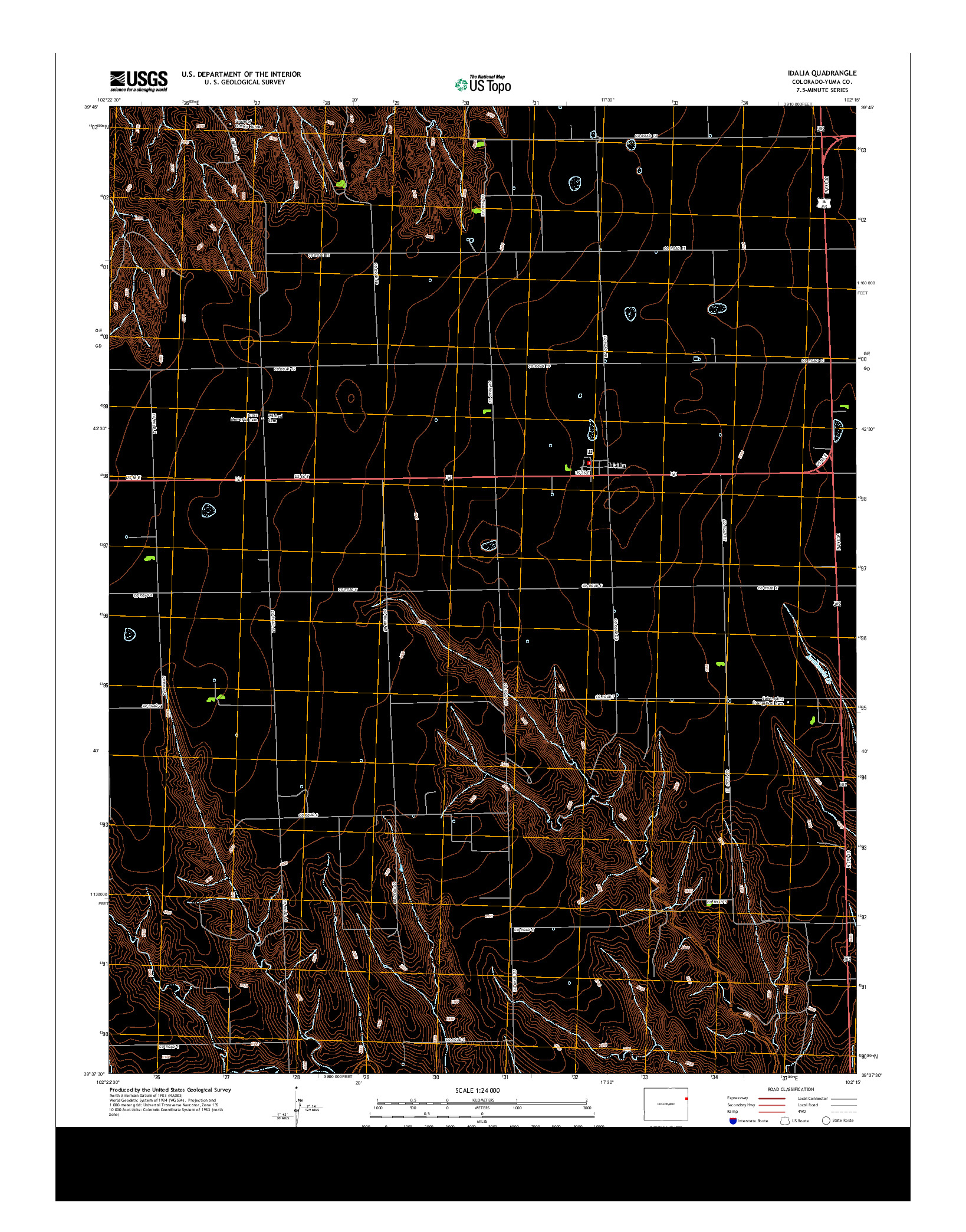 USGS US TOPO 7.5-MINUTE MAP FOR IDALIA, CO 2013