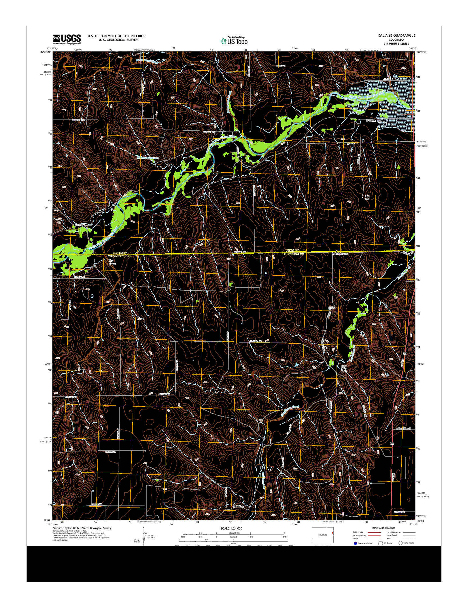 USGS US TOPO 7.5-MINUTE MAP FOR IDALIA SE, CO 2013