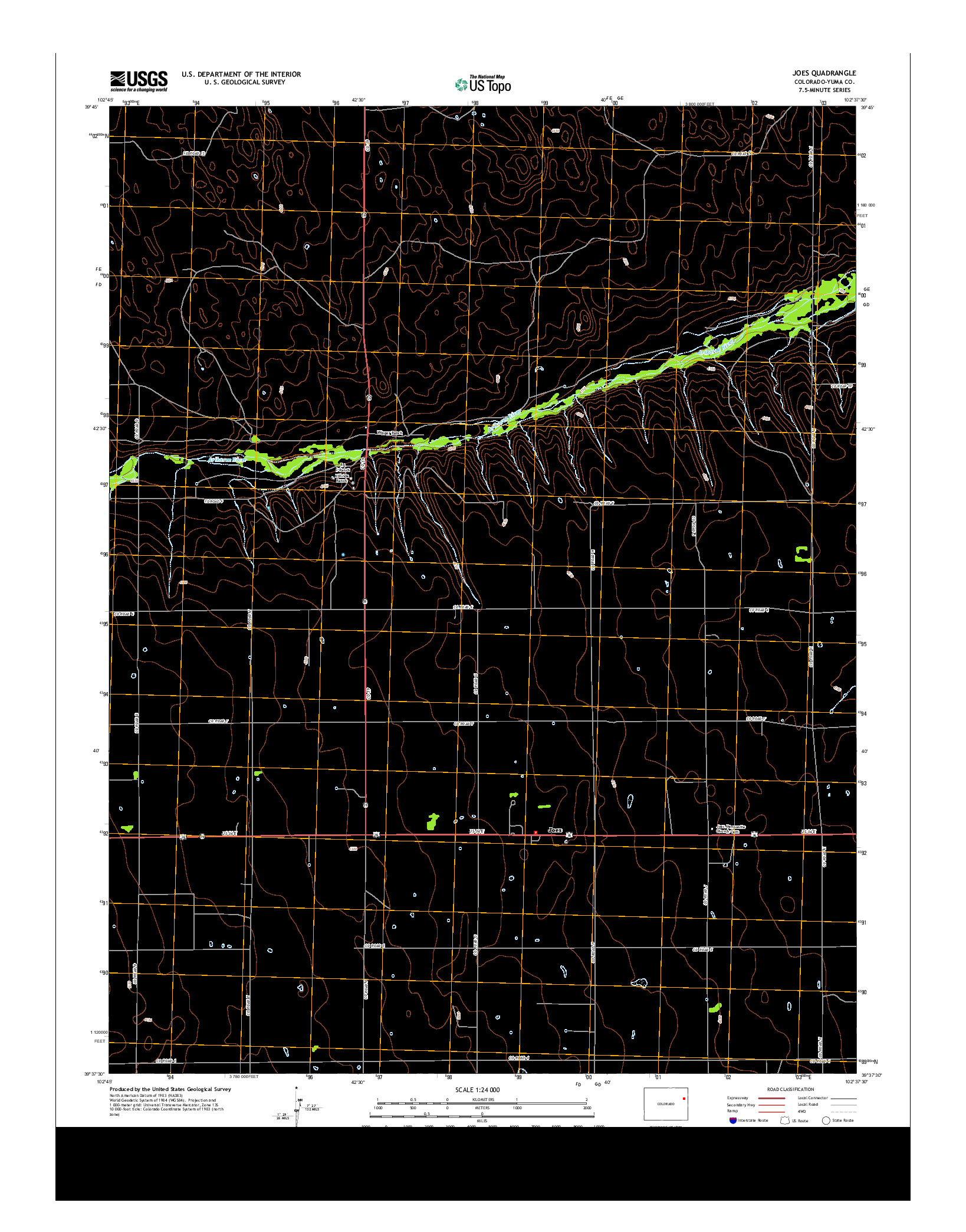 USGS US TOPO 7.5-MINUTE MAP FOR JOES, CO 2013