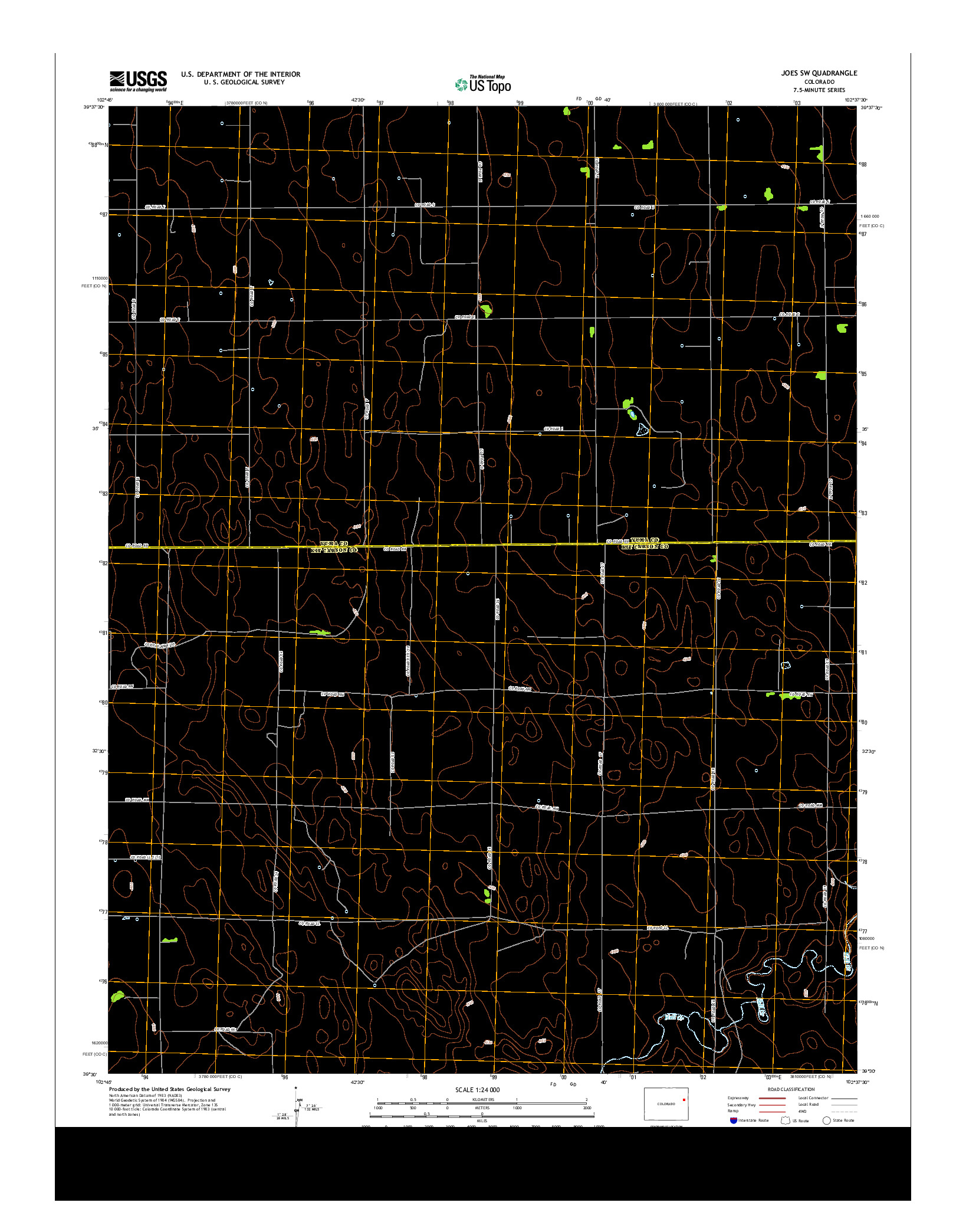 USGS US TOPO 7.5-MINUTE MAP FOR JOES SW, CO 2013