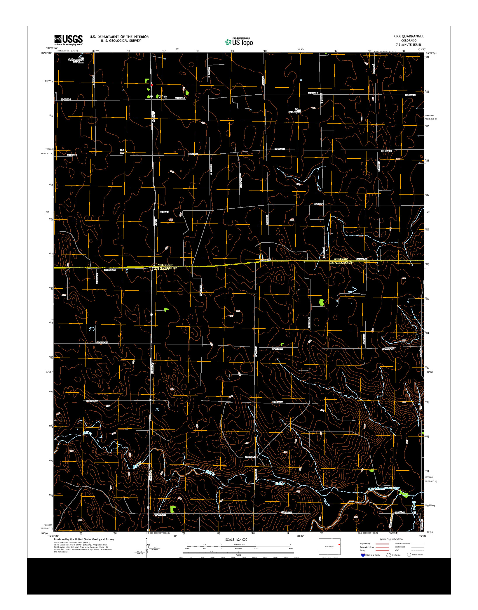 USGS US TOPO 7.5-MINUTE MAP FOR KIRK, CO 2013