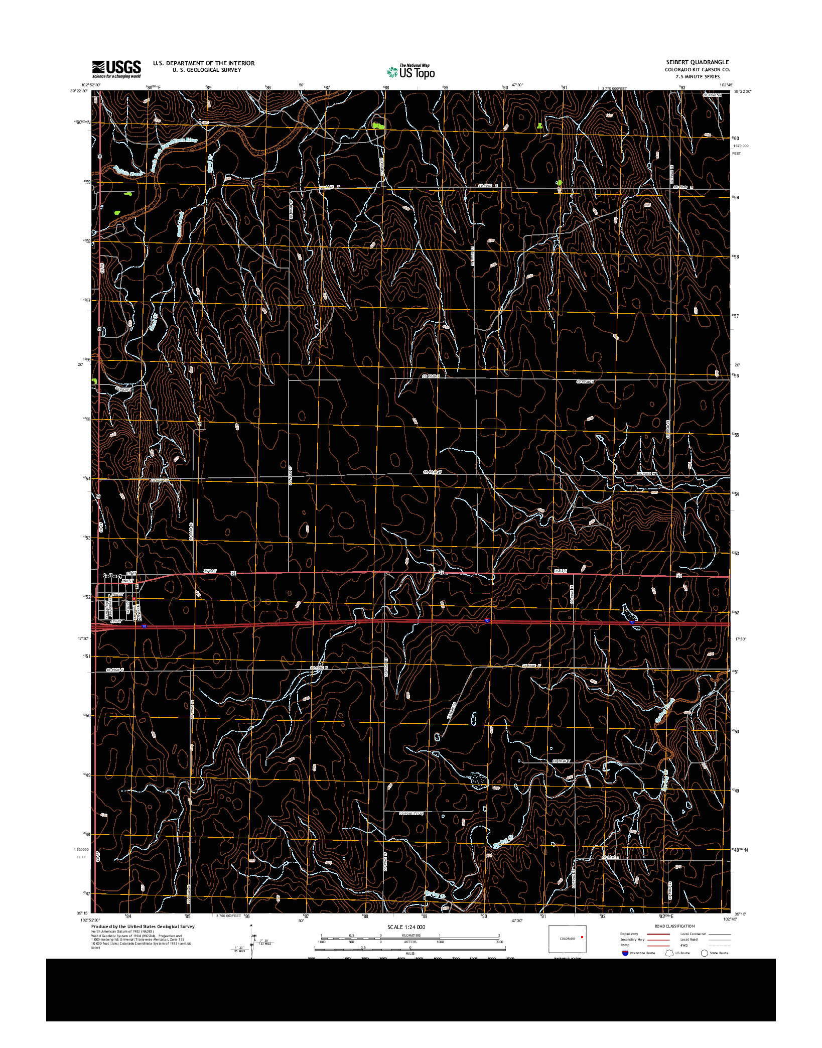 USGS US TOPO 7.5-MINUTE MAP FOR SEIBERT, CO 2013