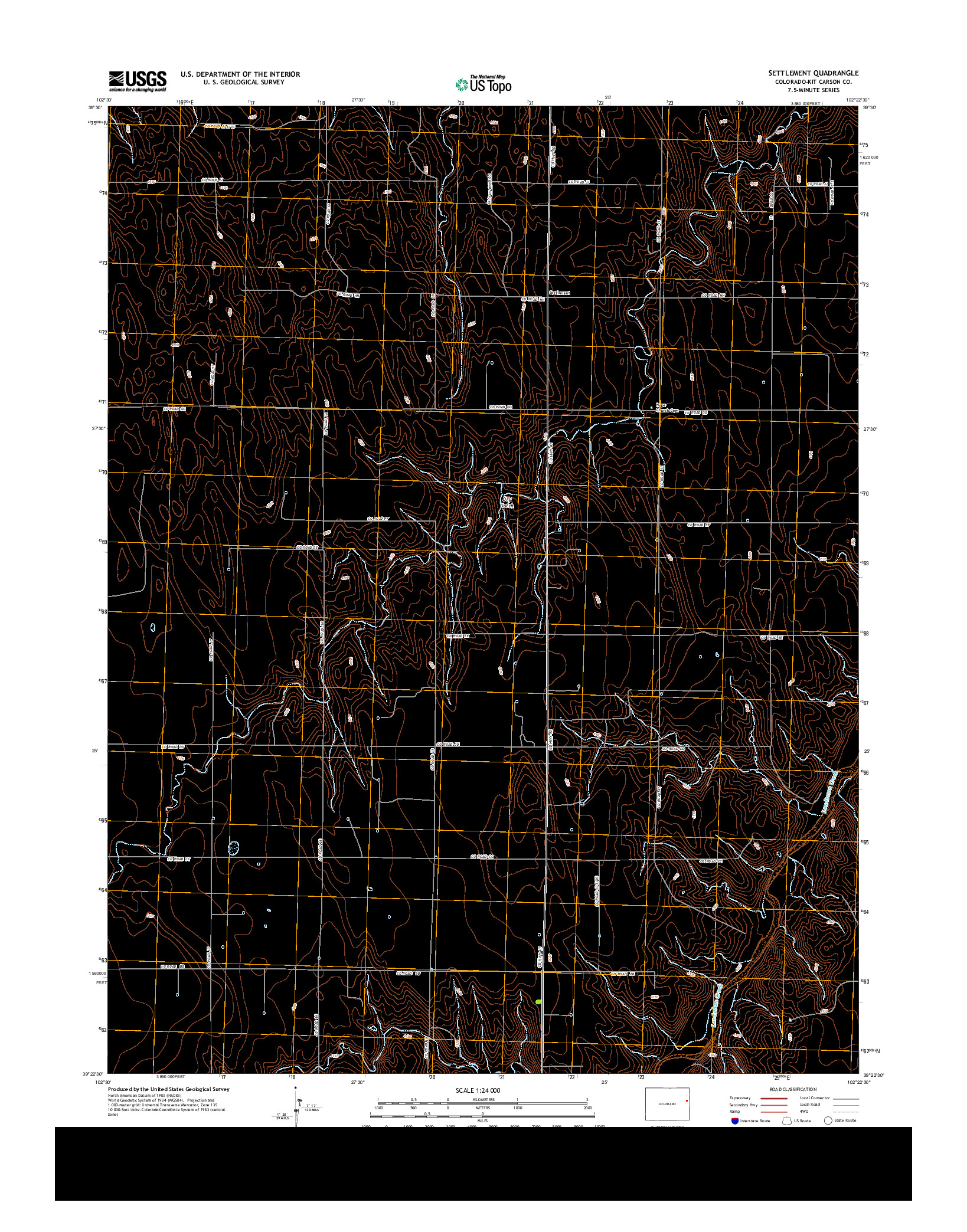 USGS US TOPO 7.5-MINUTE MAP FOR SETTLEMENT, CO 2013