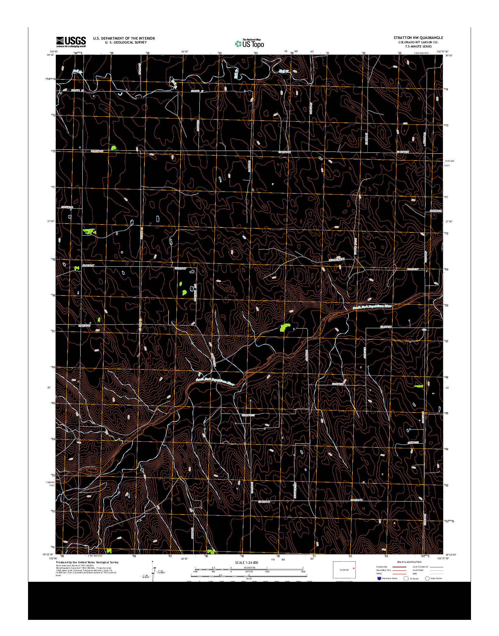 USGS US TOPO 7.5-MINUTE MAP FOR STRATTON NW, CO 2013