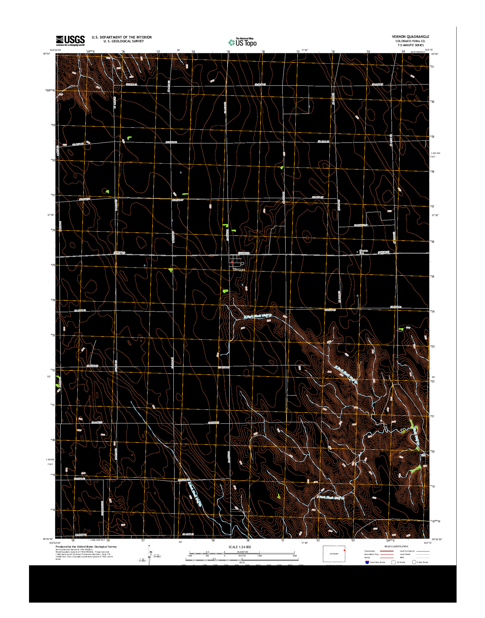 USGS US TOPO 7.5-MINUTE MAP FOR VERNON, CO 2013