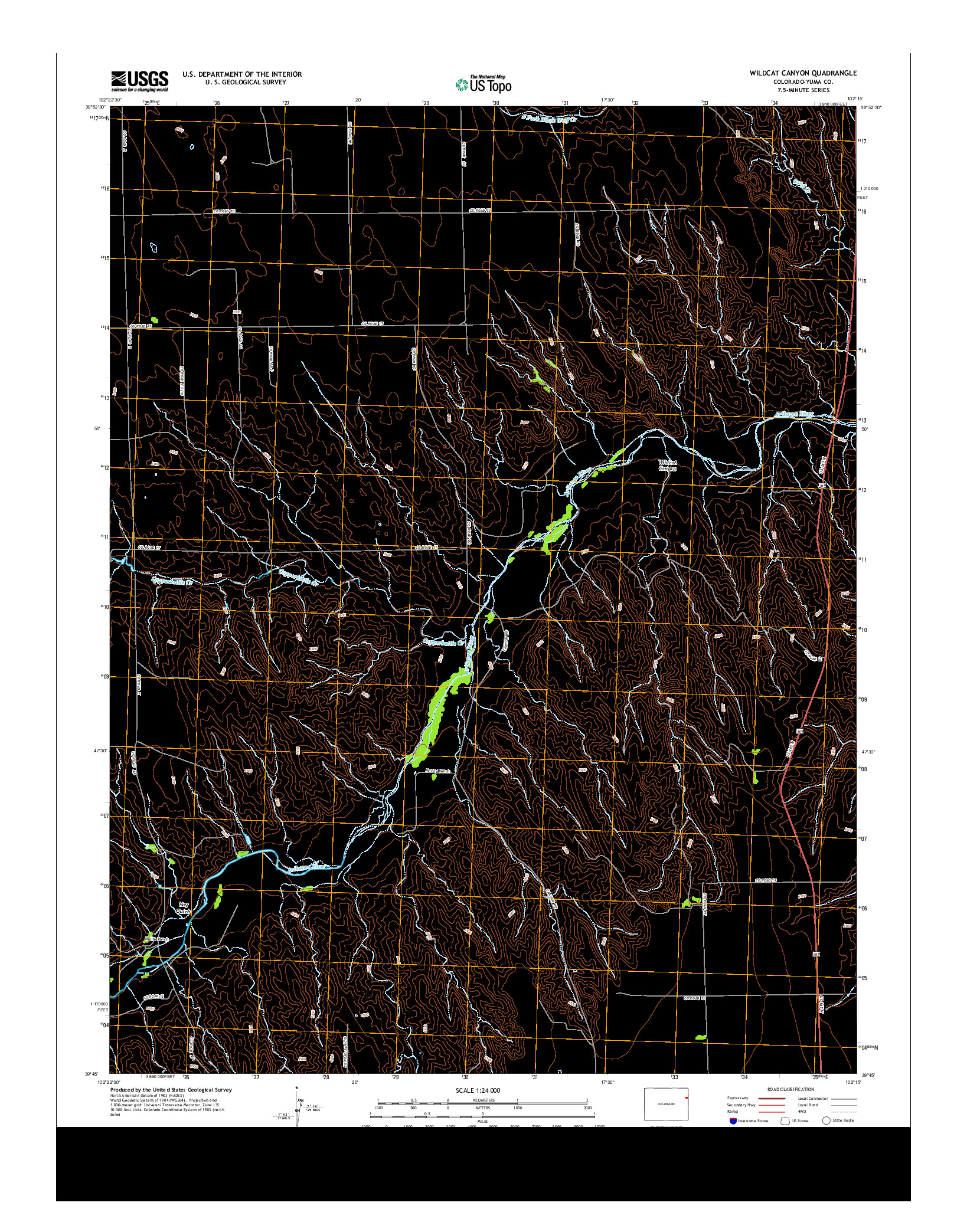 USGS US TOPO 7.5-MINUTE MAP FOR WILDCAT CANYON, CO 2013