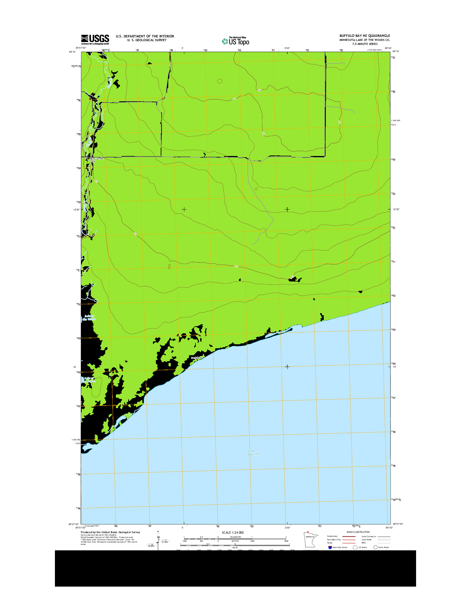 USGS US TOPO 7.5-MINUTE MAP FOR BUFFALO BAY NE, MN 2013