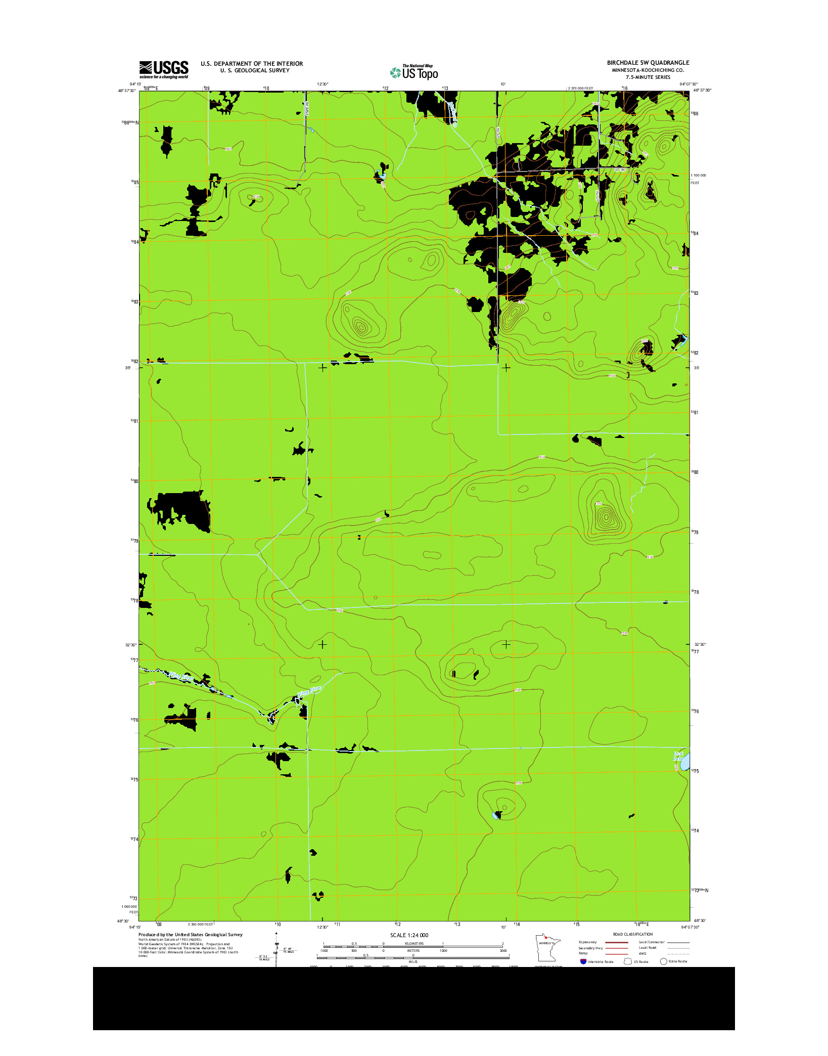 USGS US TOPO 7.5-MINUTE MAP FOR BIRCHDALE SW, MN 2013