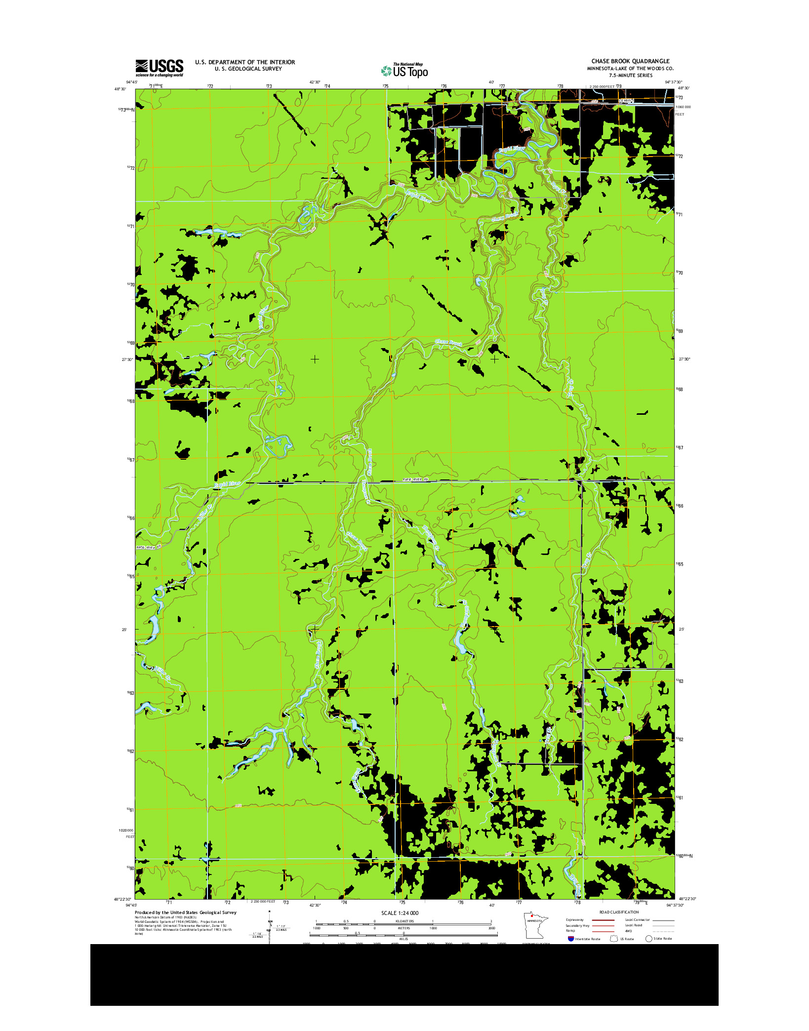 USGS US TOPO 7.5-MINUTE MAP FOR CHASE BROOK, MN 2013