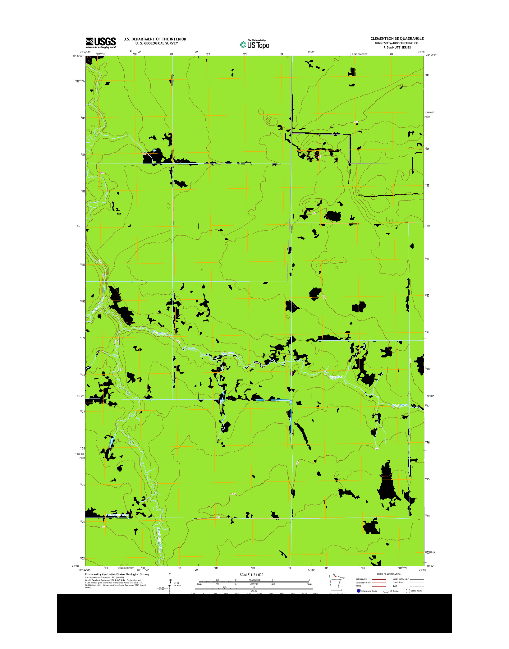 USGS US TOPO 7.5-MINUTE MAP FOR CLEMENTSON SE, MN 2013