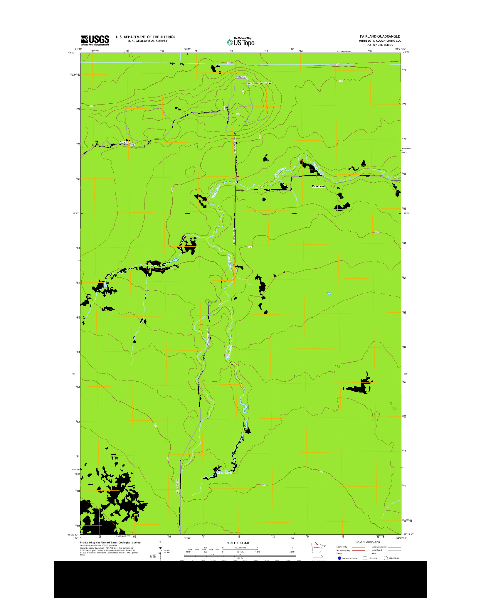 USGS US TOPO 7.5-MINUTE MAP FOR FAIRLAND, MN 2013