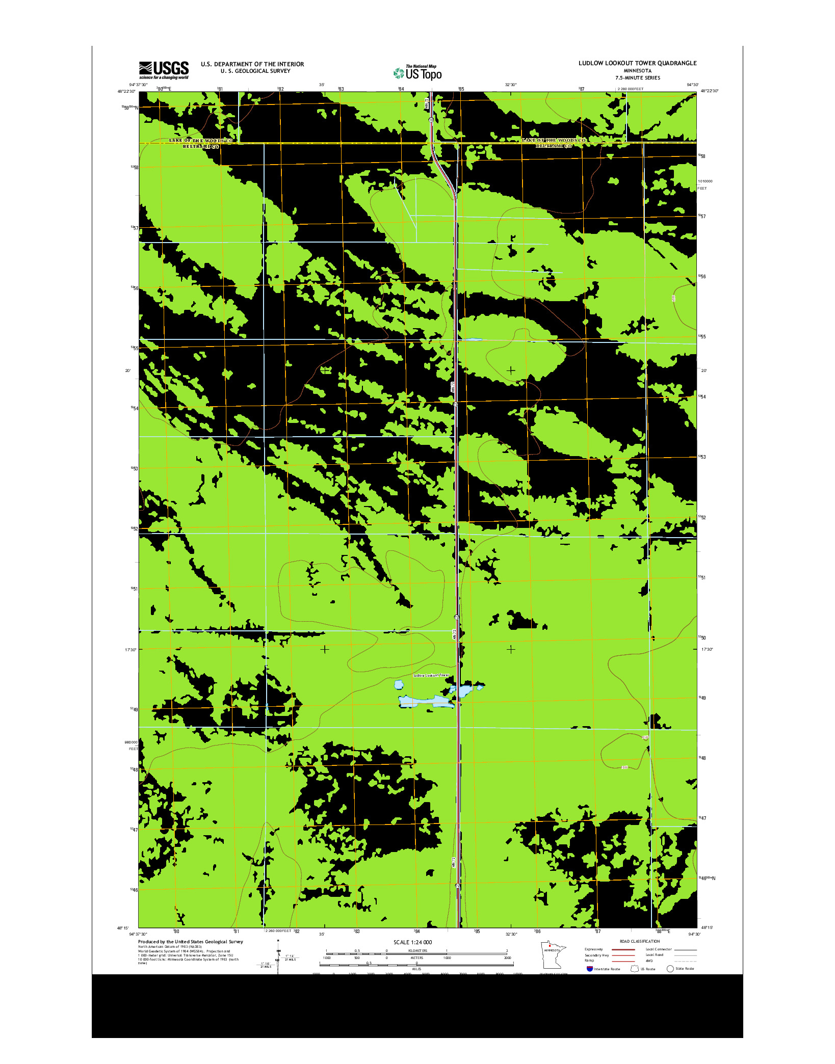 USGS US TOPO 7.5-MINUTE MAP FOR LUDLOW LOOKOUT TOWER, MN 2013
