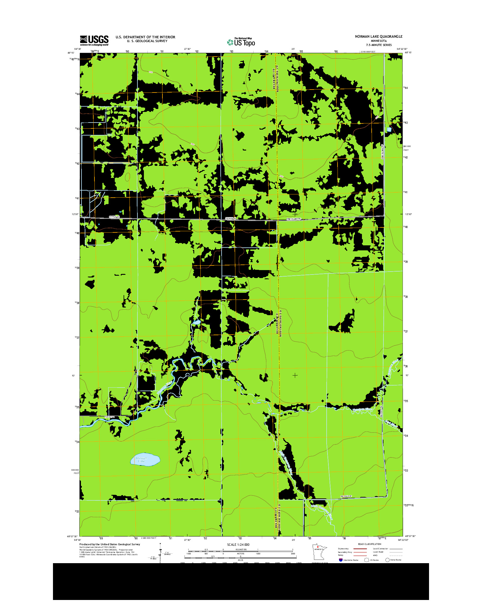 USGS US TOPO 7.5-MINUTE MAP FOR NORMAN LAKE, MN 2013