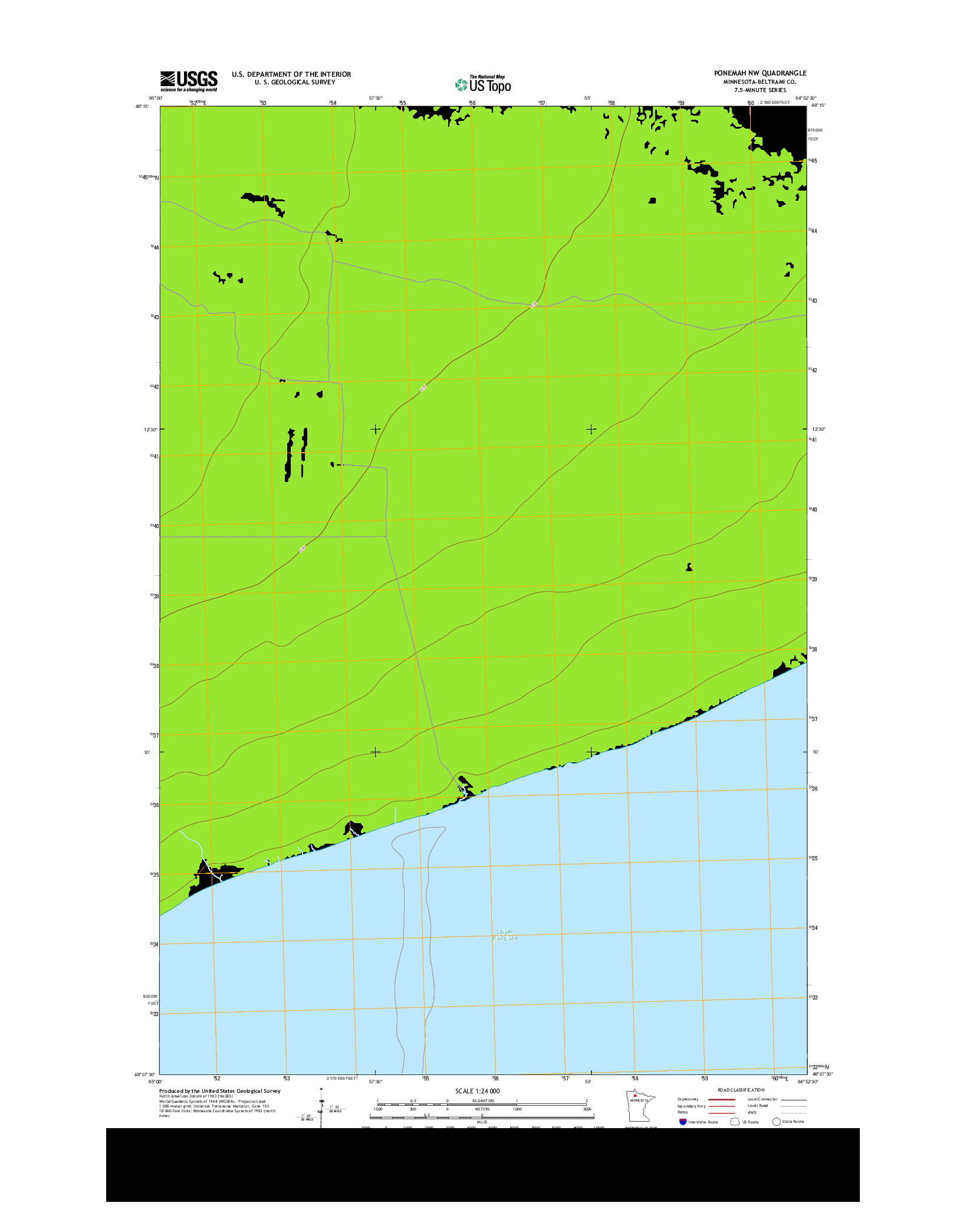 USGS US TOPO 7.5-MINUTE MAP FOR PONEMAH NW, MN 2013