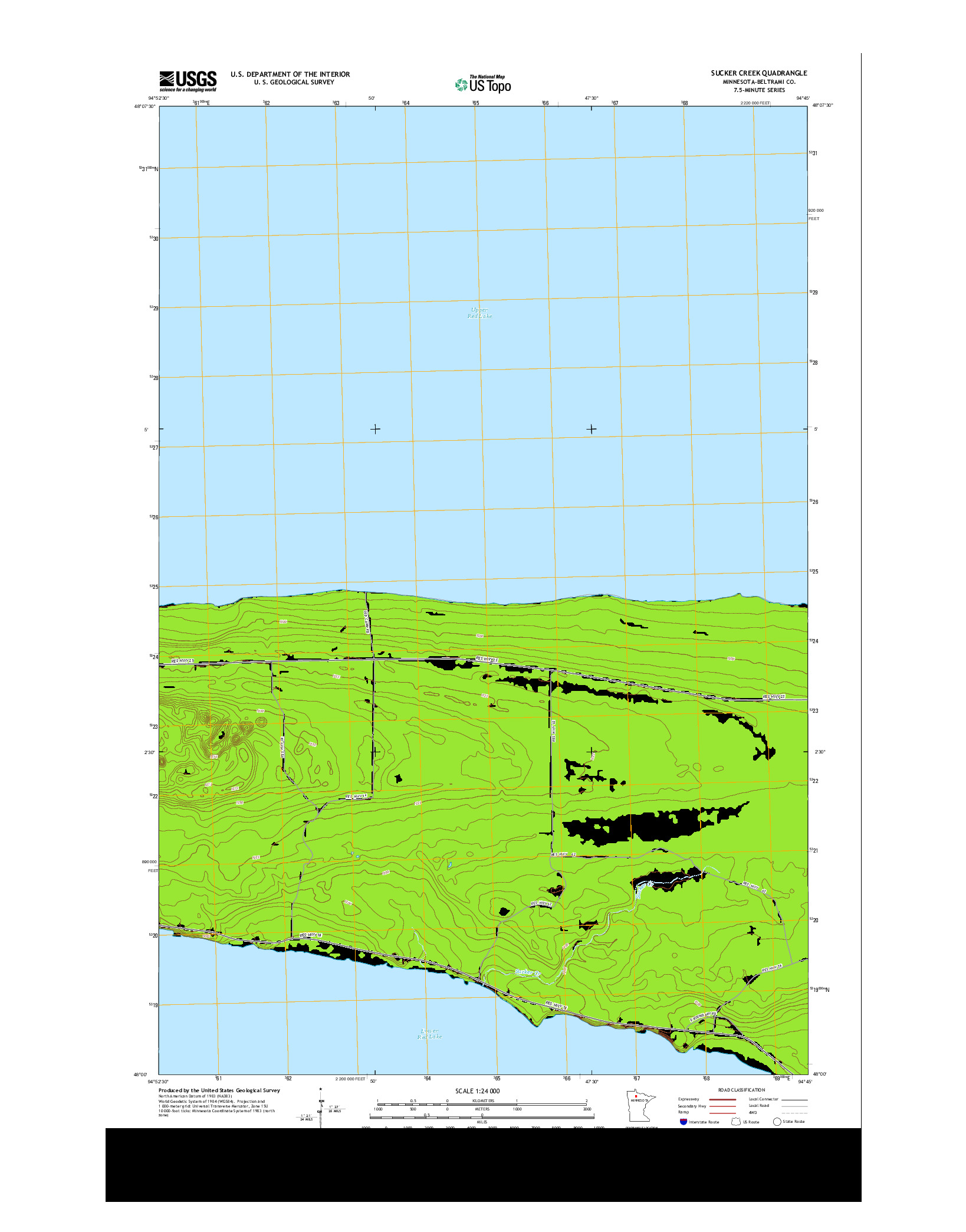 USGS US TOPO 7.5-MINUTE MAP FOR SUCKER CREEK, MN 2013