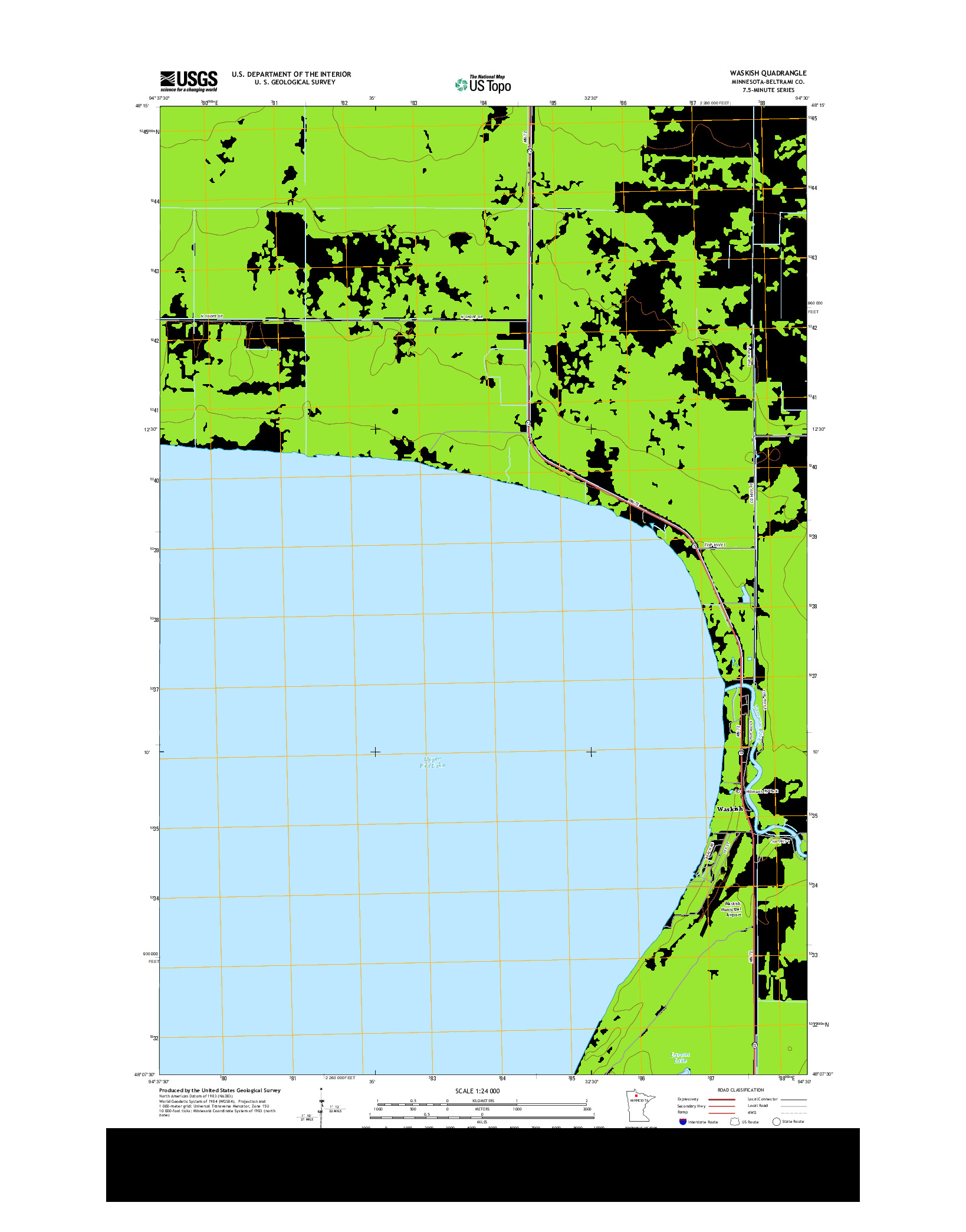 USGS US TOPO 7.5-MINUTE MAP FOR WASKISH, MN 2013