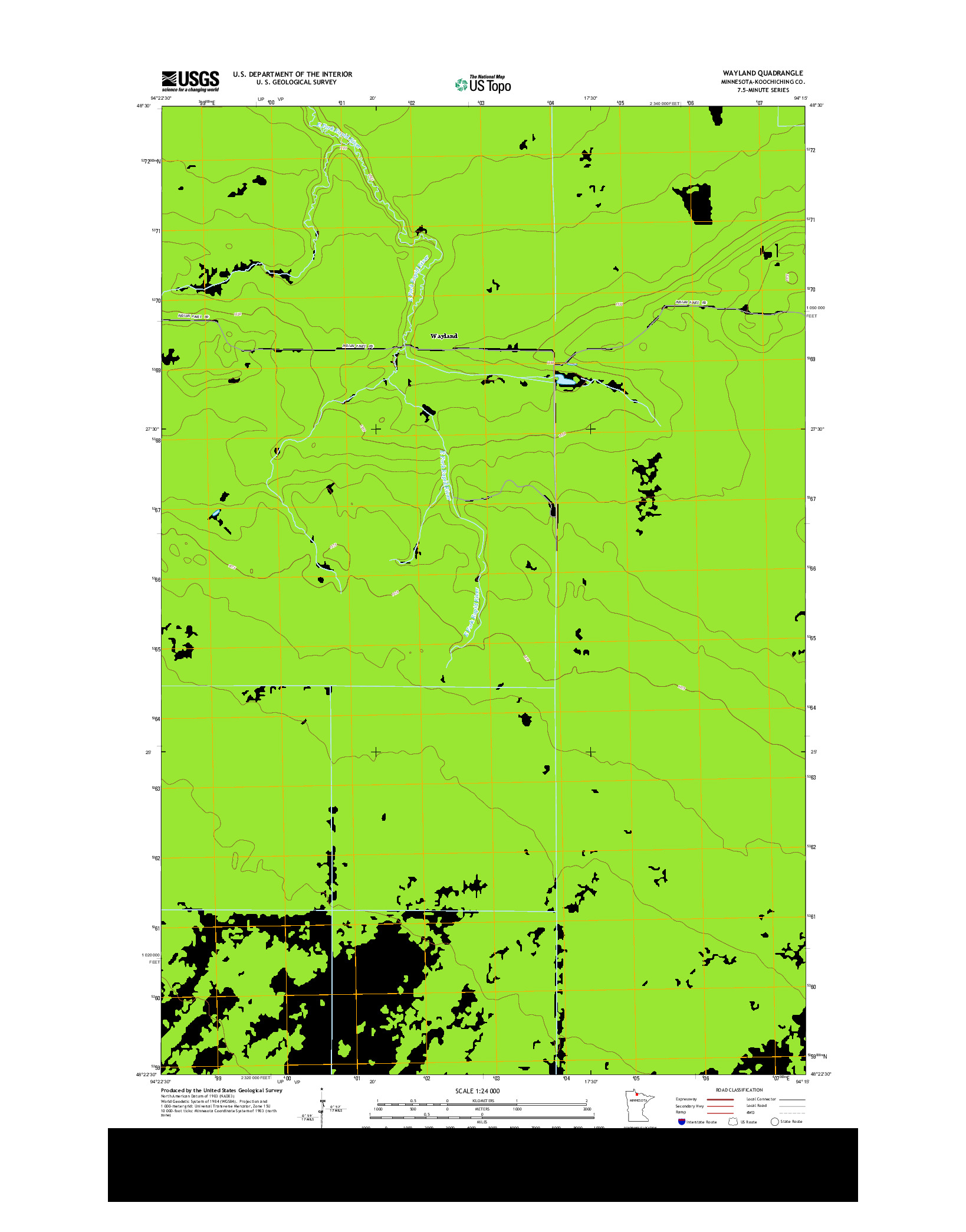 USGS US TOPO 7.5-MINUTE MAP FOR WAYLAND, MN 2013
