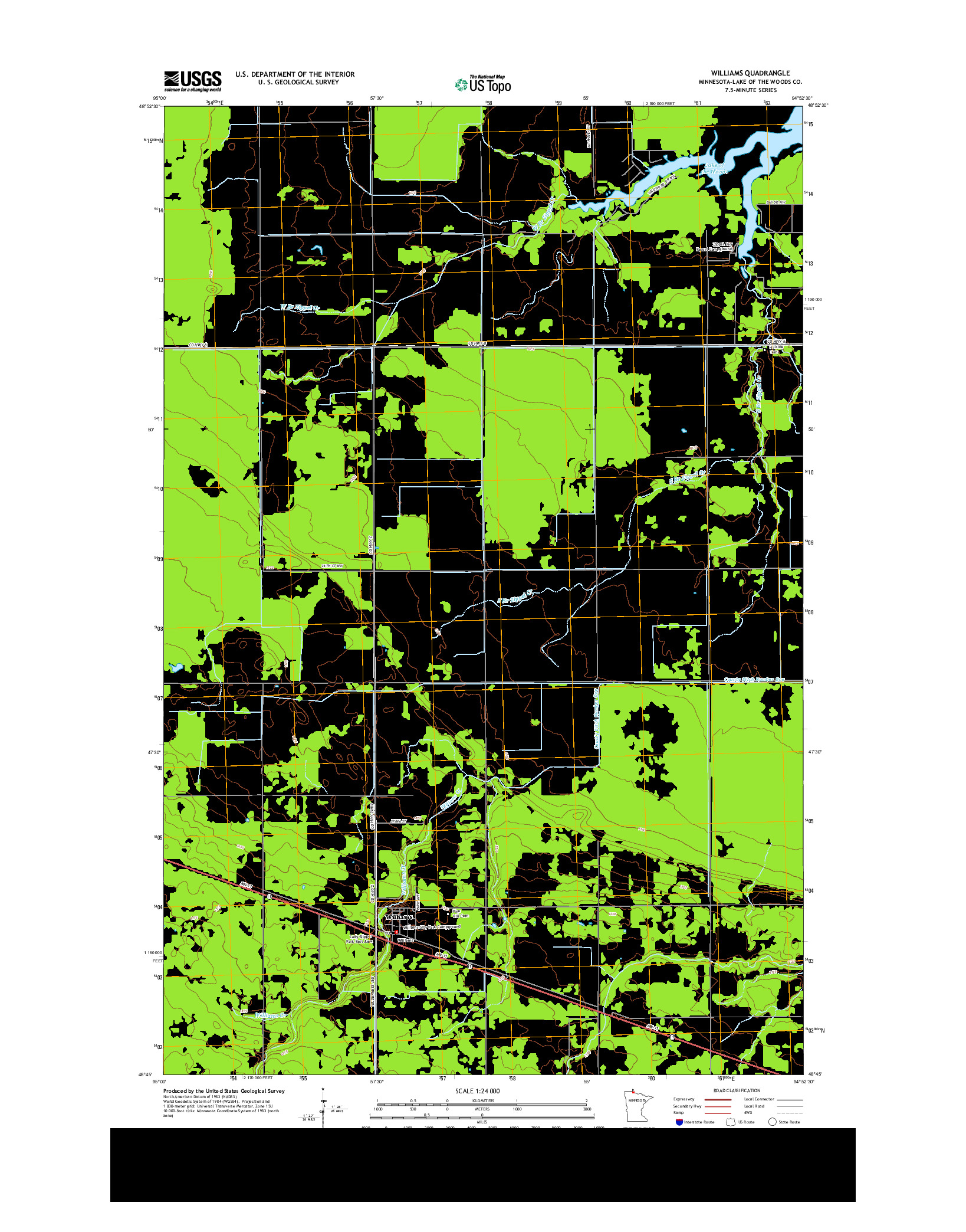 USGS US TOPO 7.5-MINUTE MAP FOR WILLIAMS, MN 2013