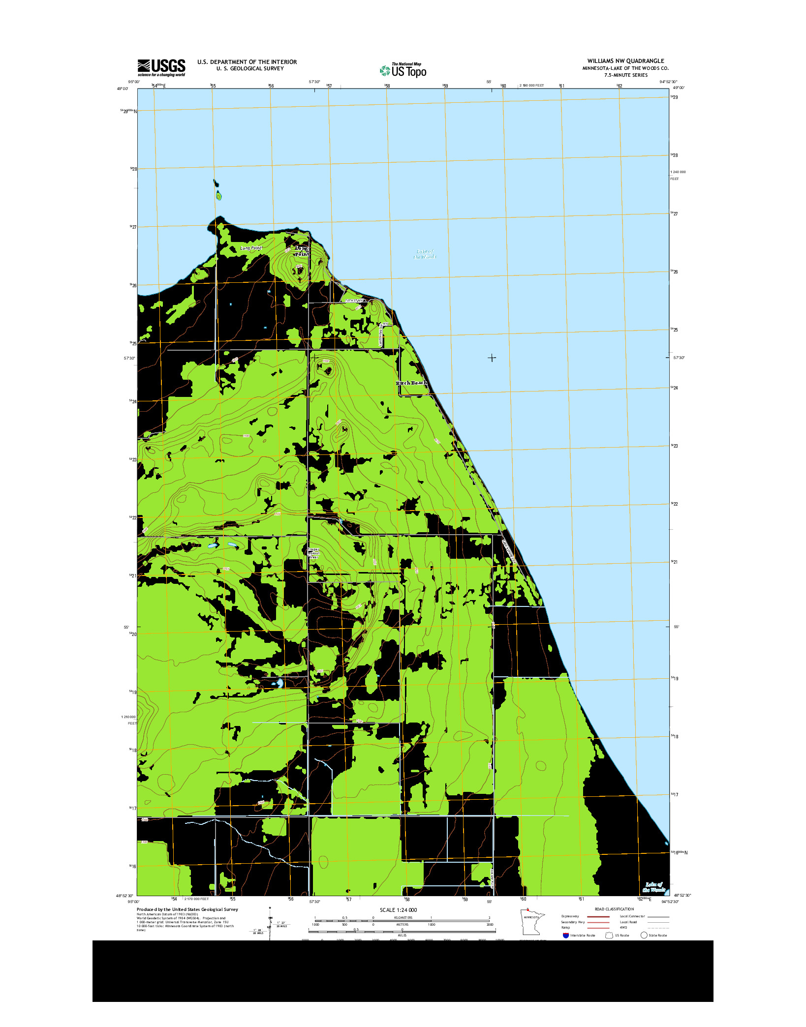 USGS US TOPO 7.5-MINUTE MAP FOR WILLIAMS NW, MN 2013