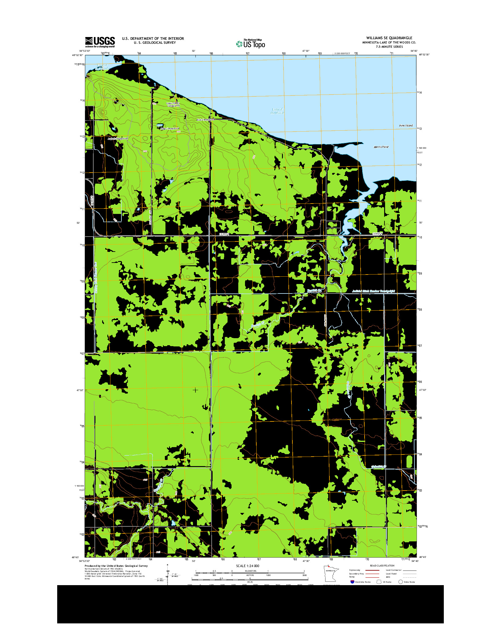 USGS US TOPO 7.5-MINUTE MAP FOR WILLIAMS SE, MN 2013