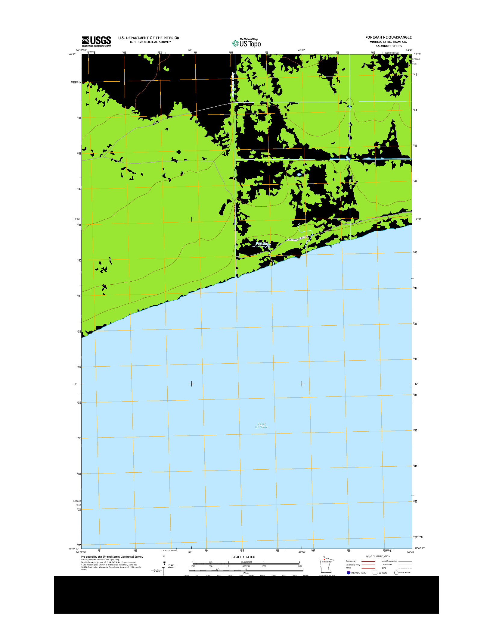USGS US TOPO 7.5-MINUTE MAP FOR PONEMAH NE, MN 2013