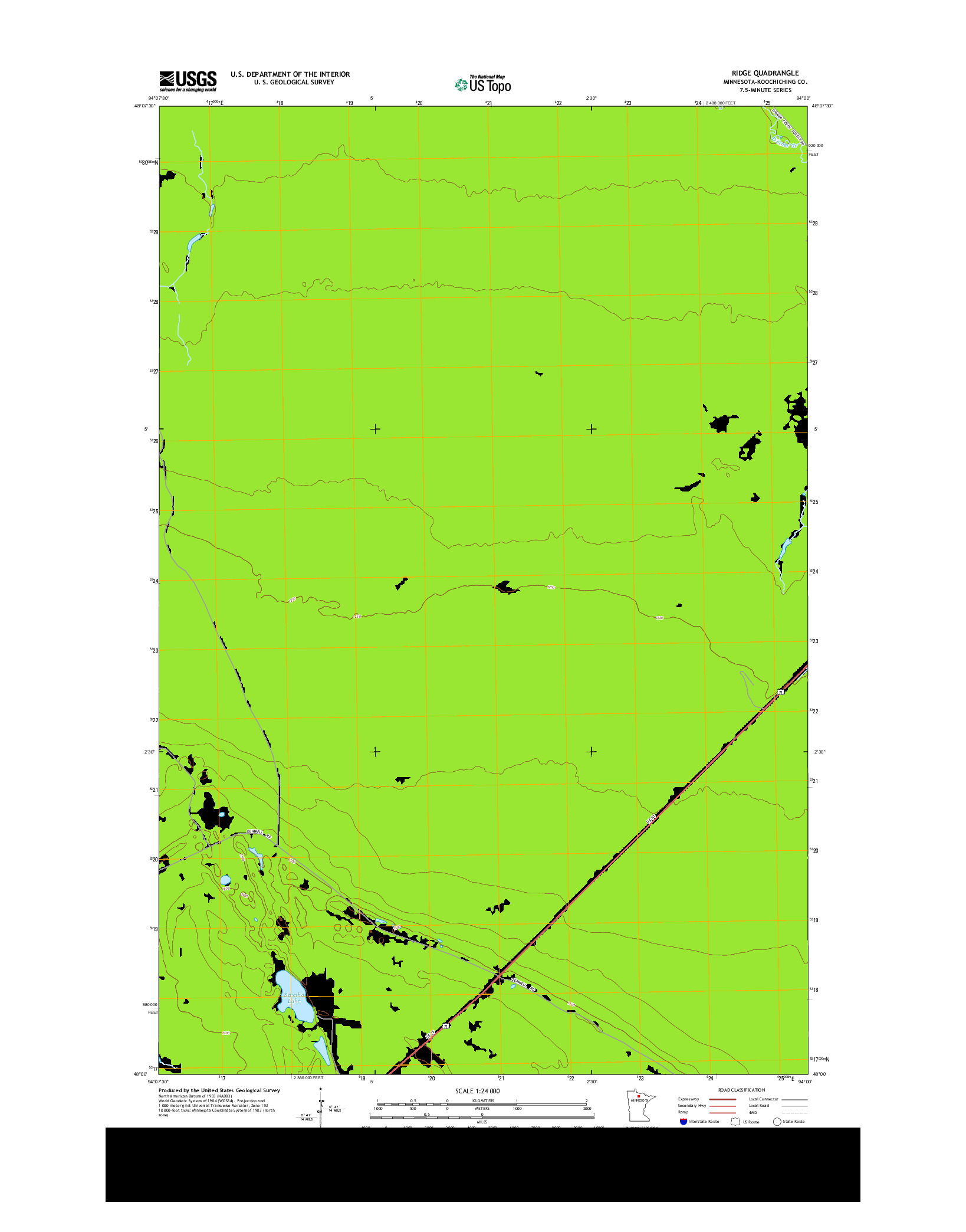 USGS US TOPO 7.5-MINUTE MAP FOR RIDGE, MN 2013