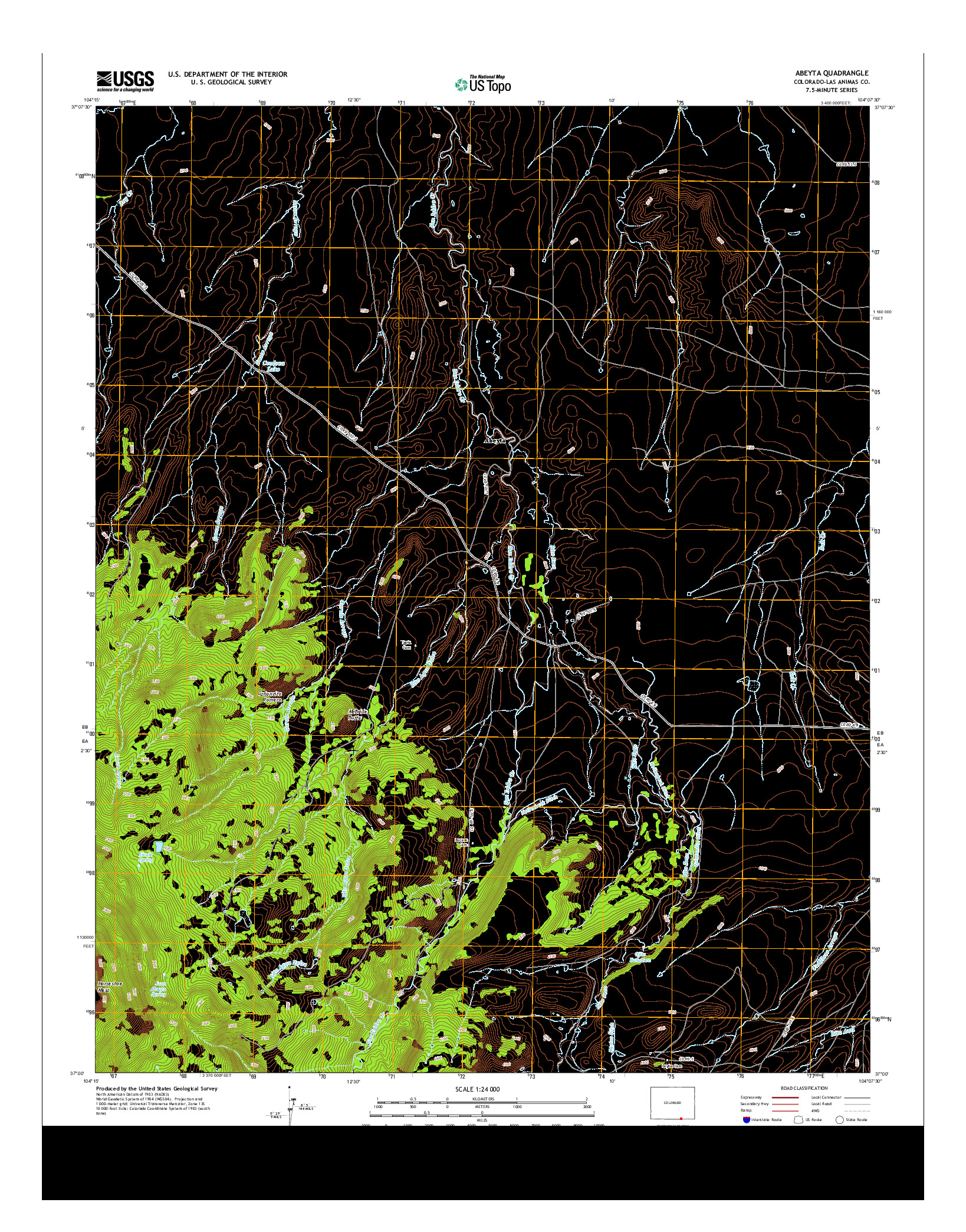 USGS US TOPO 7.5-MINUTE MAP FOR ABEYTA, CO 2013