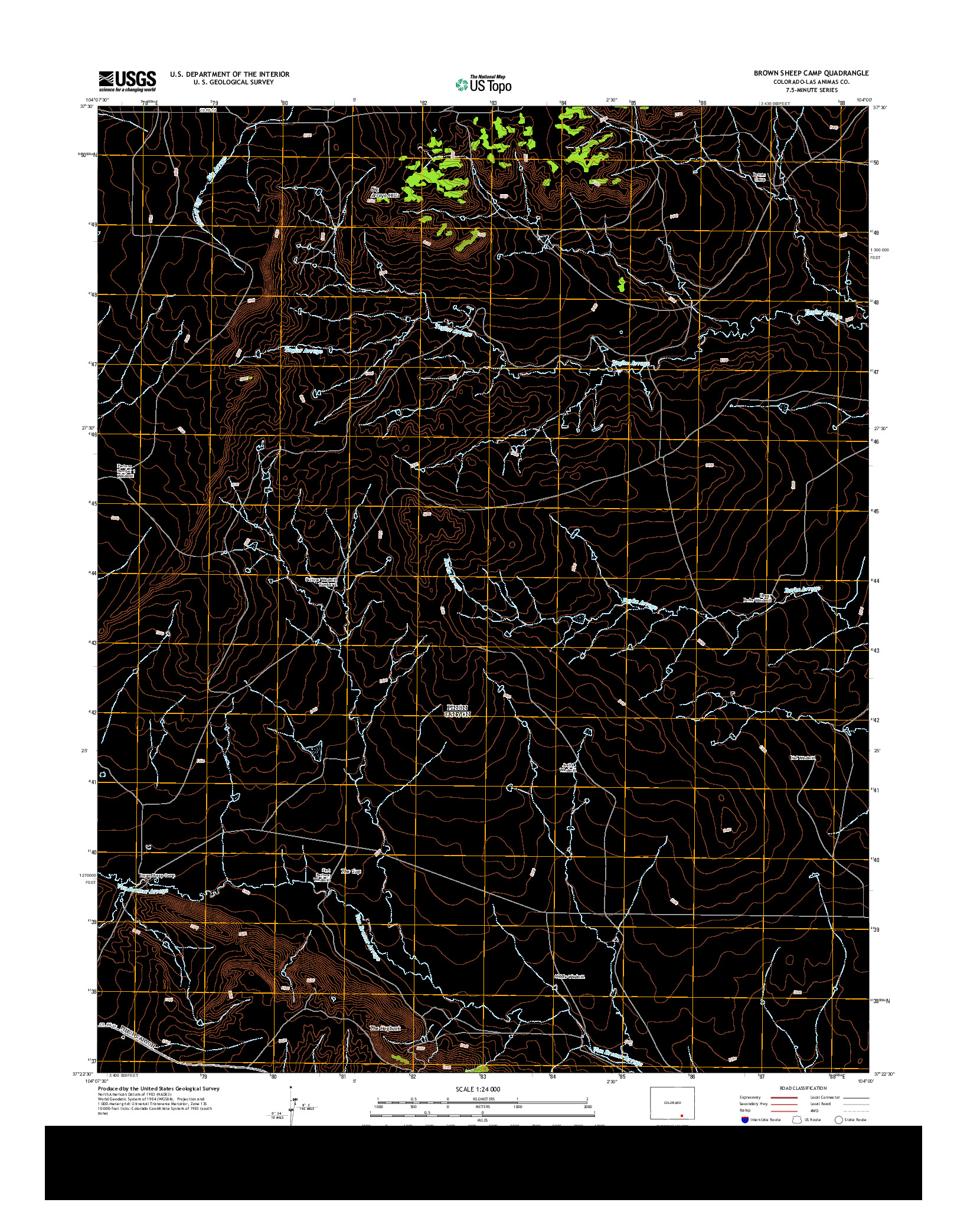 USGS US TOPO 7.5-MINUTE MAP FOR BROWN SHEEP CAMP, CO 2013