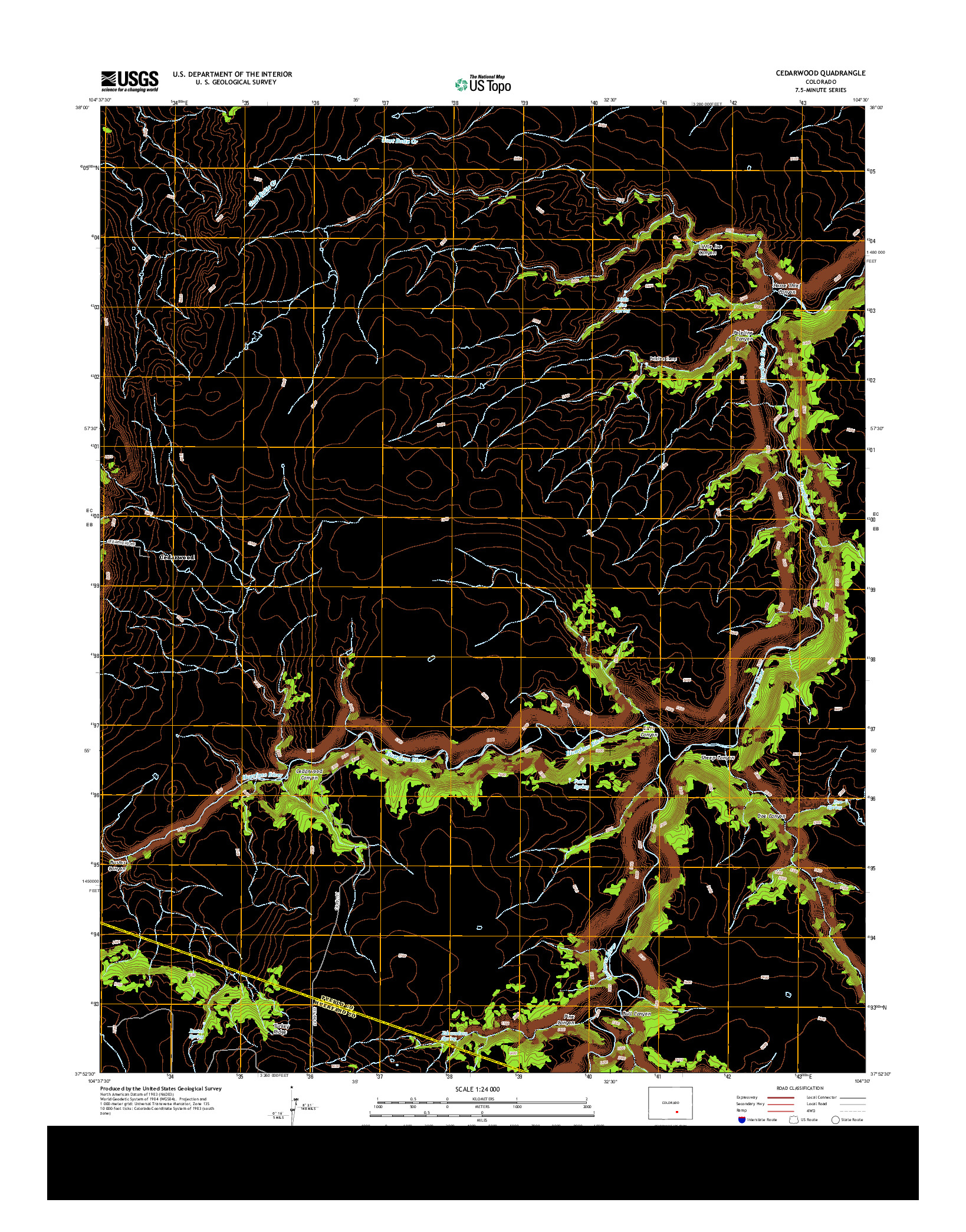 USGS US TOPO 7.5-MINUTE MAP FOR CEDARWOOD, CO 2013