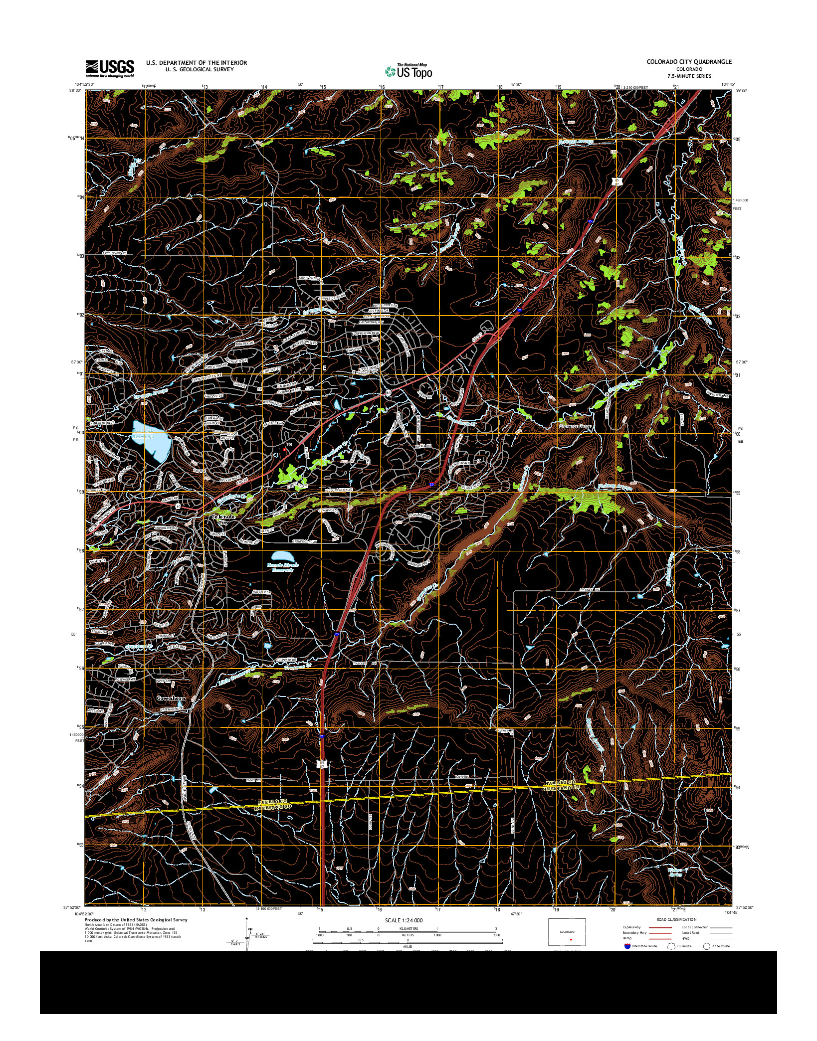 USGS US TOPO 7.5-MINUTE MAP FOR COLORADO CITY, CO 2013