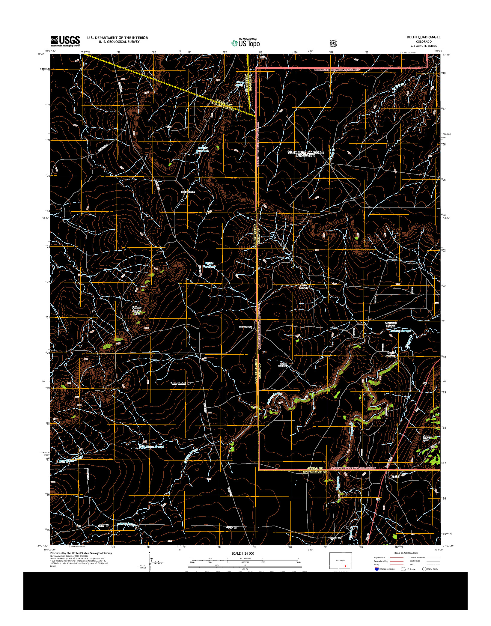 USGS US TOPO 7.5-MINUTE MAP FOR DELHI, CO 2013