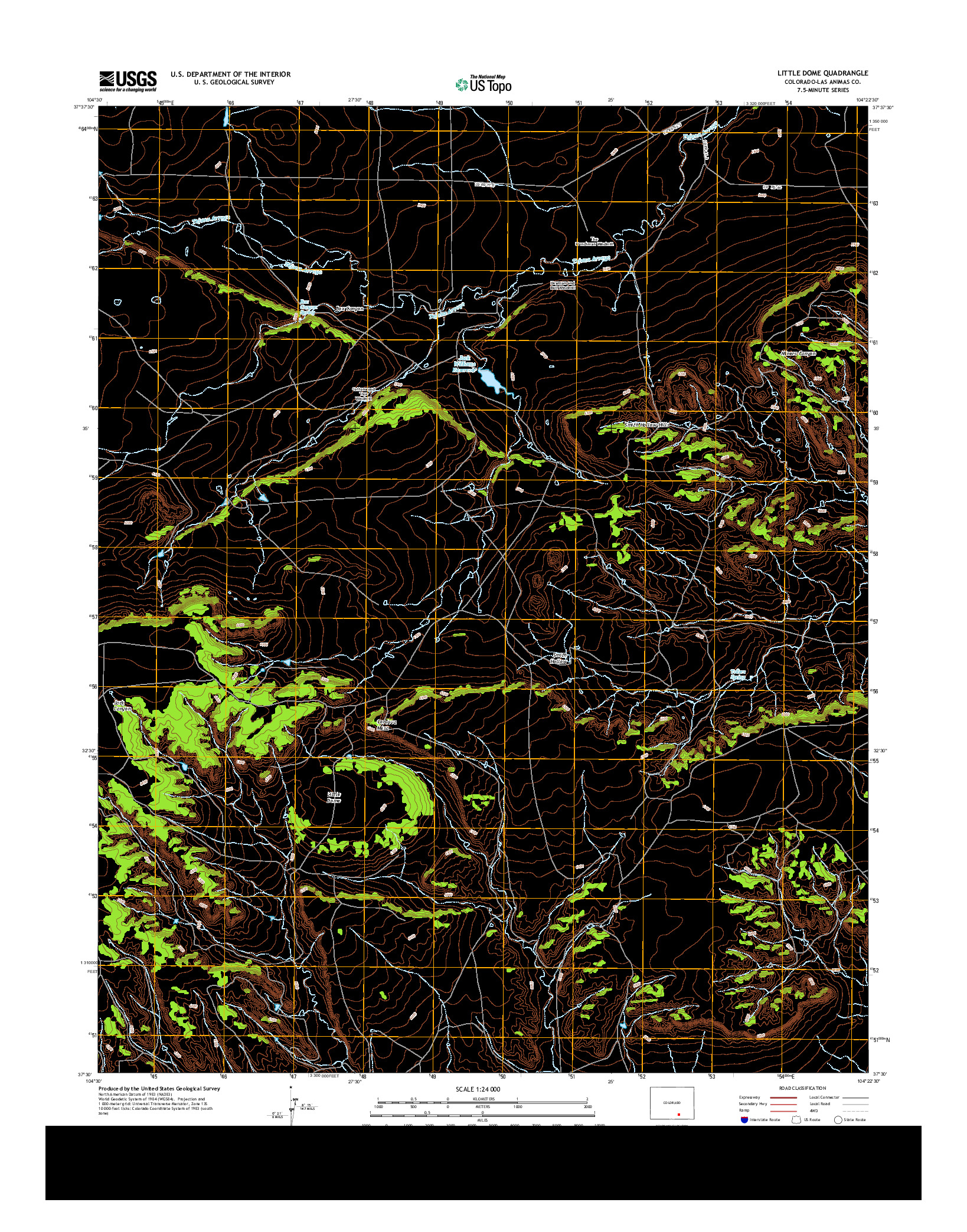 USGS US TOPO 7.5-MINUTE MAP FOR LITTLE DOME, CO 2013