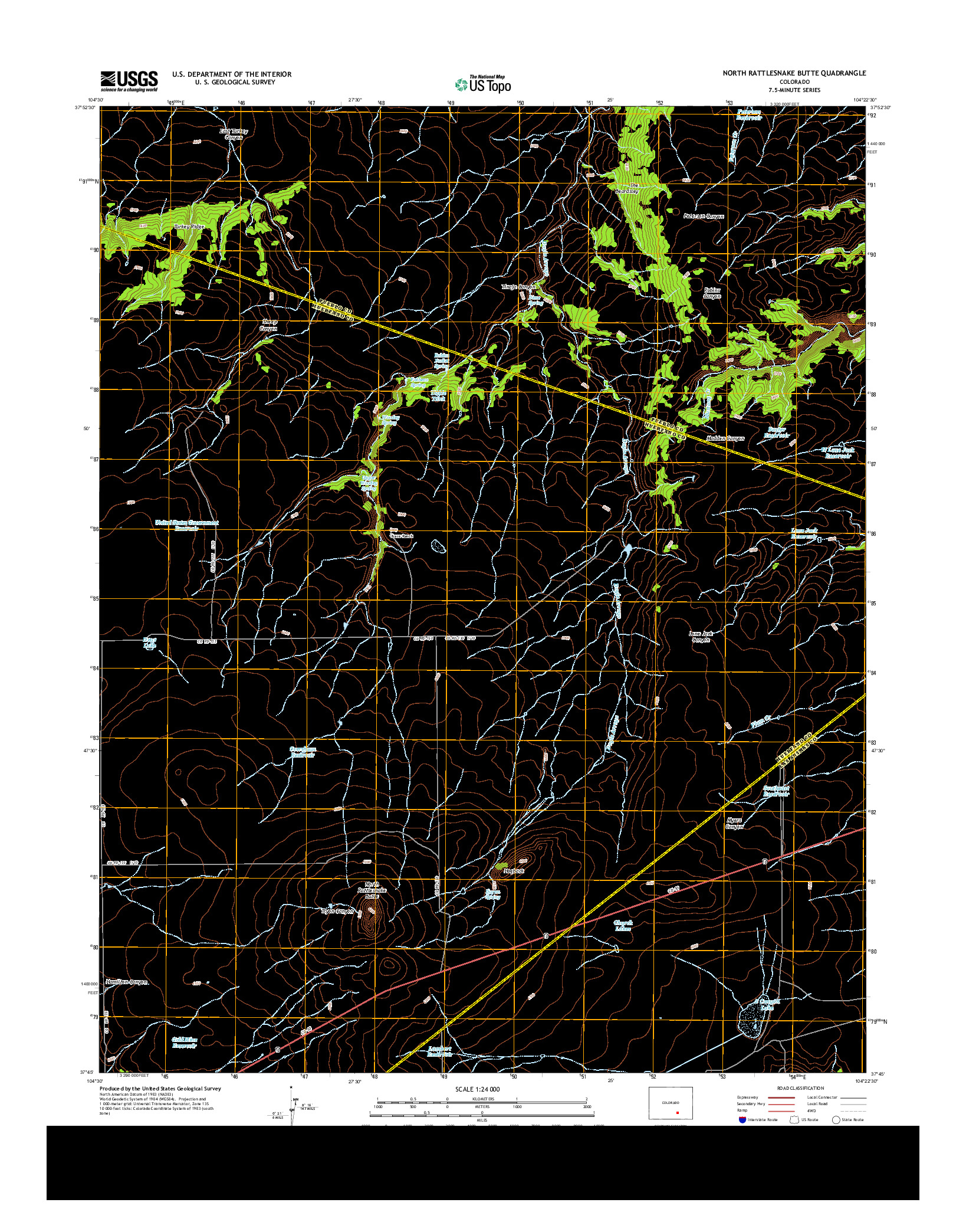 USGS US TOPO 7.5-MINUTE MAP FOR NORTH RATTLESNAKE BUTTE, CO 2013