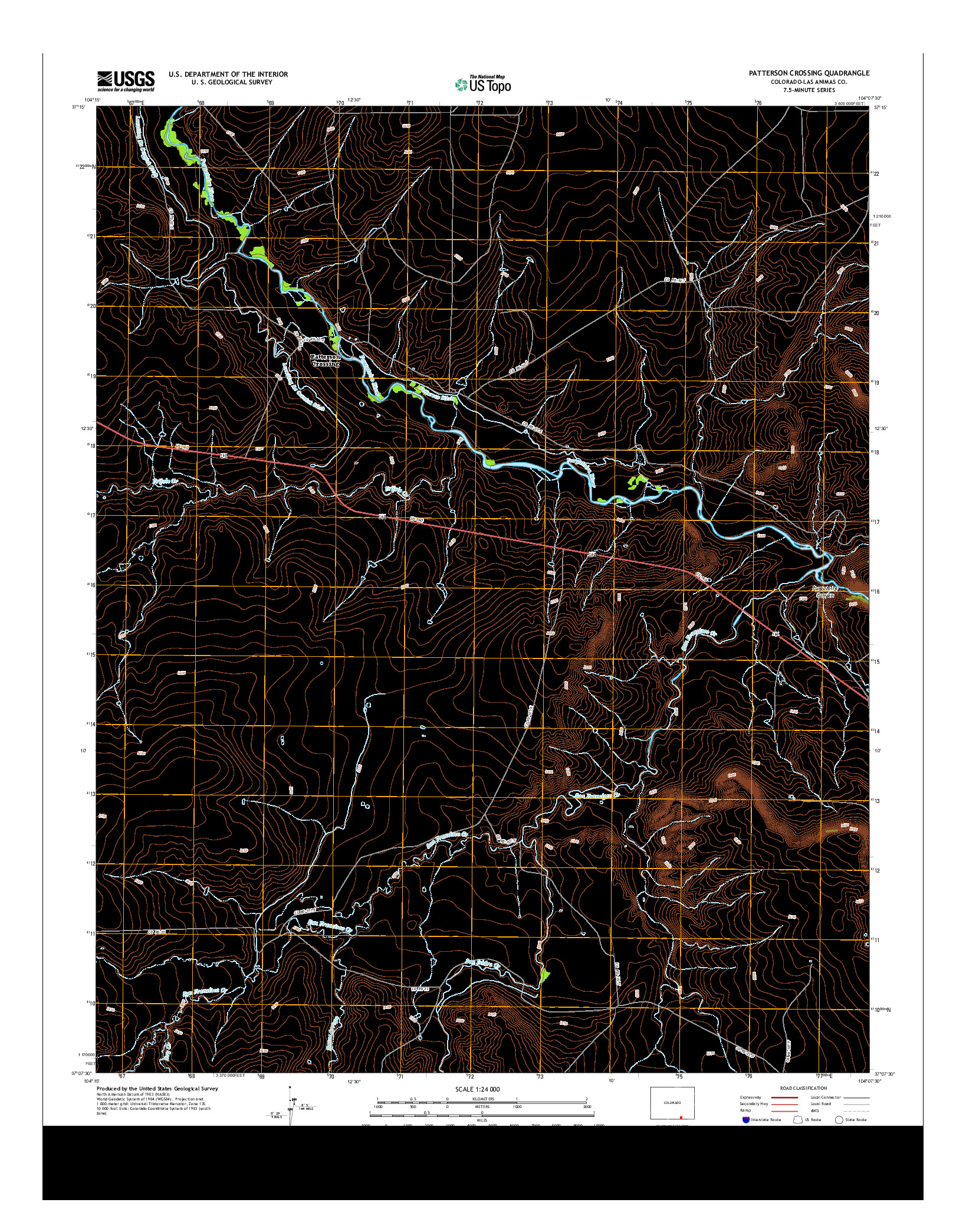 USGS US TOPO 7.5-MINUTE MAP FOR PATTERSON CROSSING, CO 2013