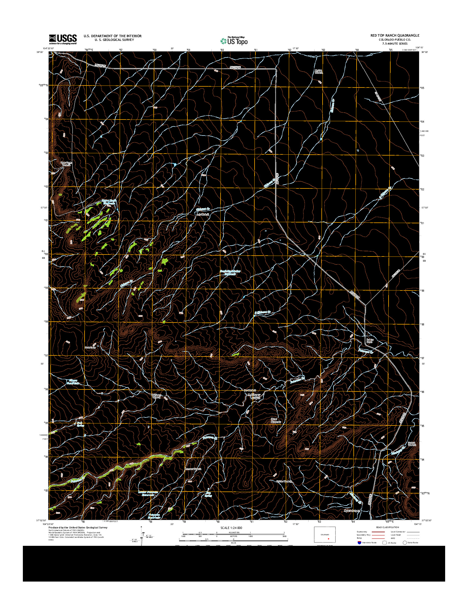 USGS US TOPO 7.5-MINUTE MAP FOR RED TOP RANCH, CO 2013