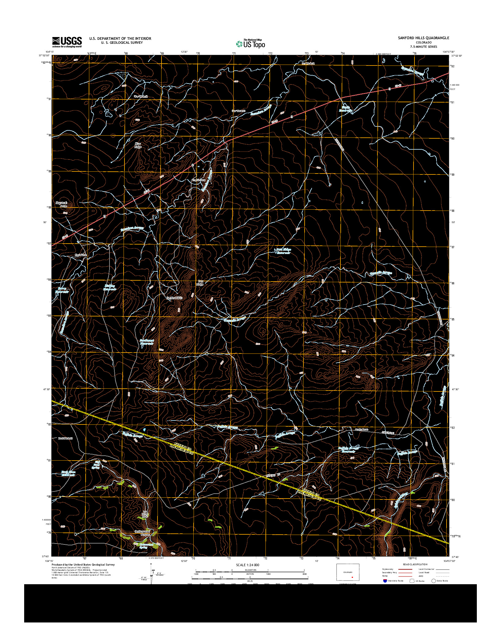 USGS US TOPO 7.5-MINUTE MAP FOR SANFORD HILLS, CO 2013