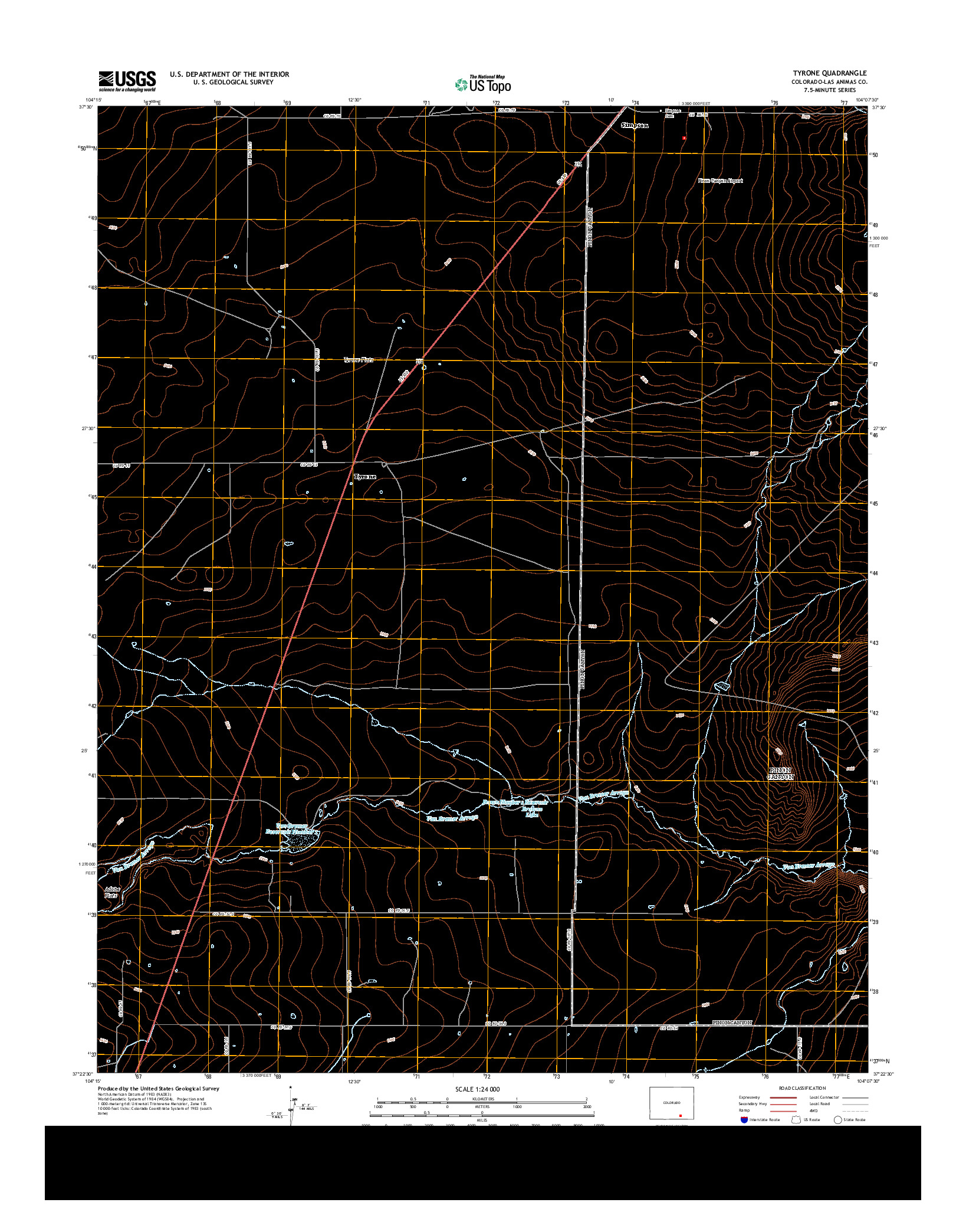 USGS US TOPO 7.5-MINUTE MAP FOR TYRONE, CO 2013