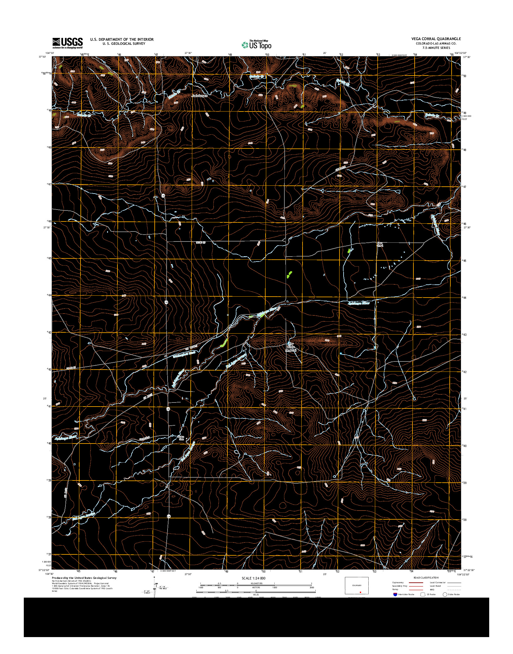 USGS US TOPO 7.5-MINUTE MAP FOR VEGA CORRAL, CO 2013