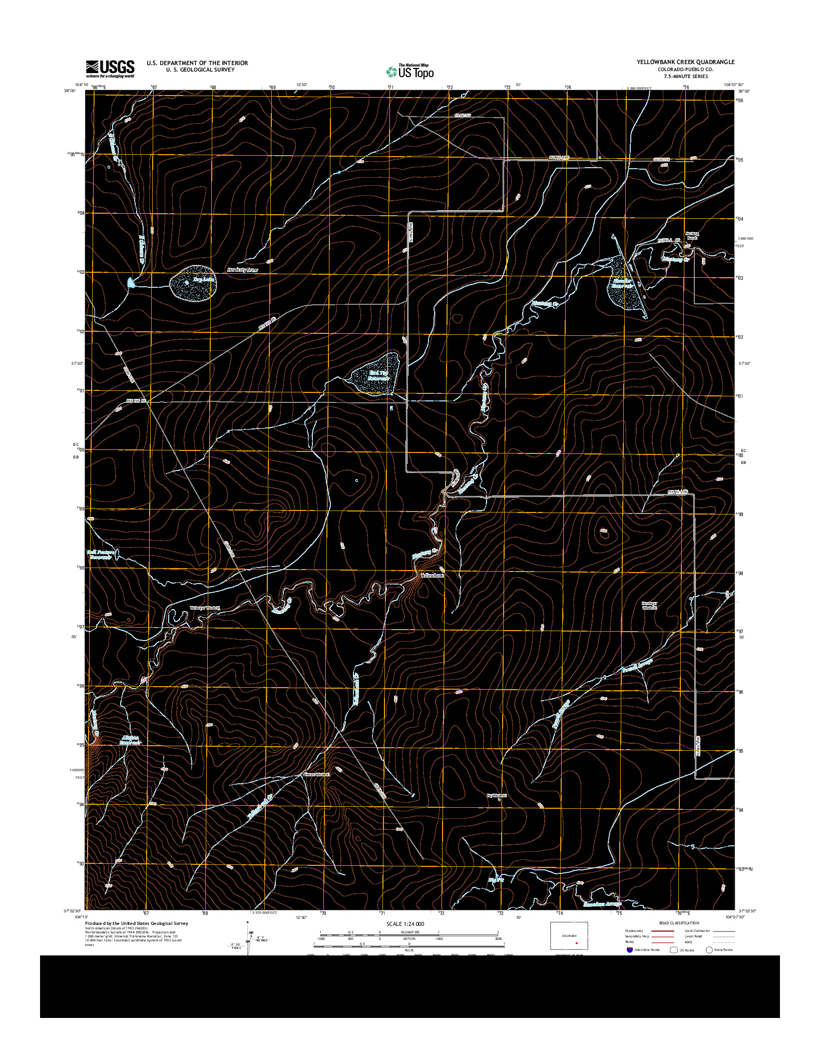 USGS US TOPO 7.5-MINUTE MAP FOR YELLOWBANK CREEK, CO 2013