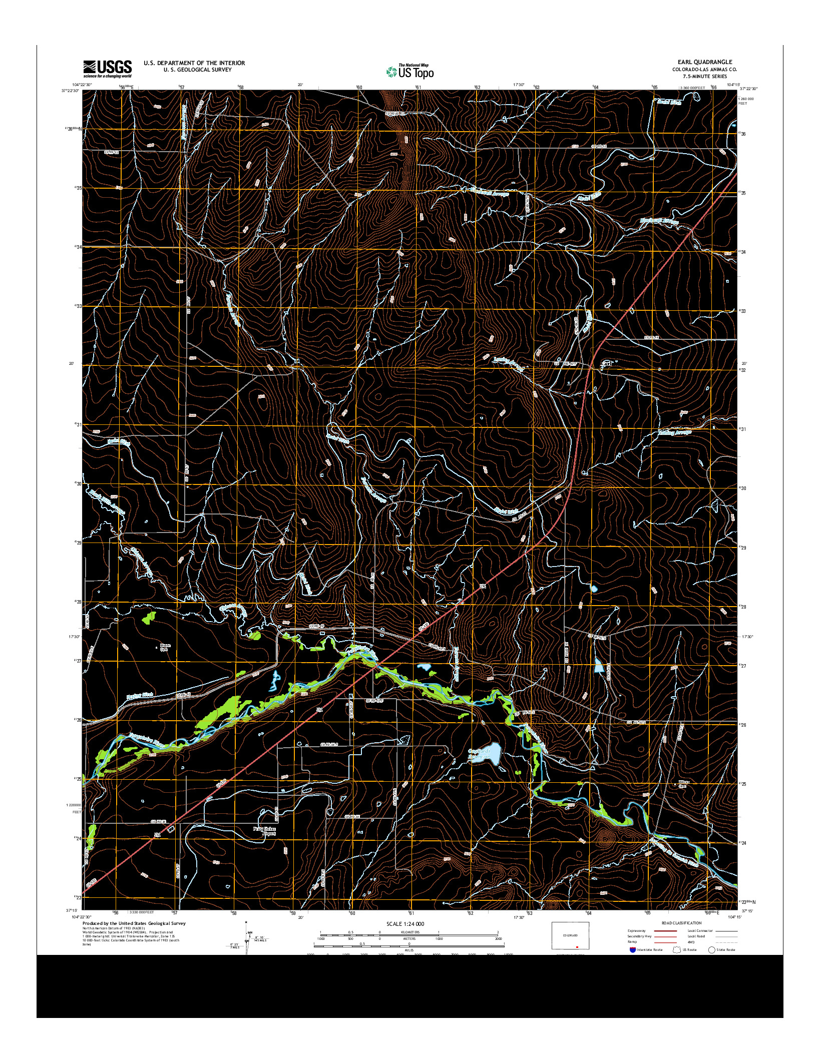 USGS US TOPO 7.5-MINUTE MAP FOR EARL, CO 2013
