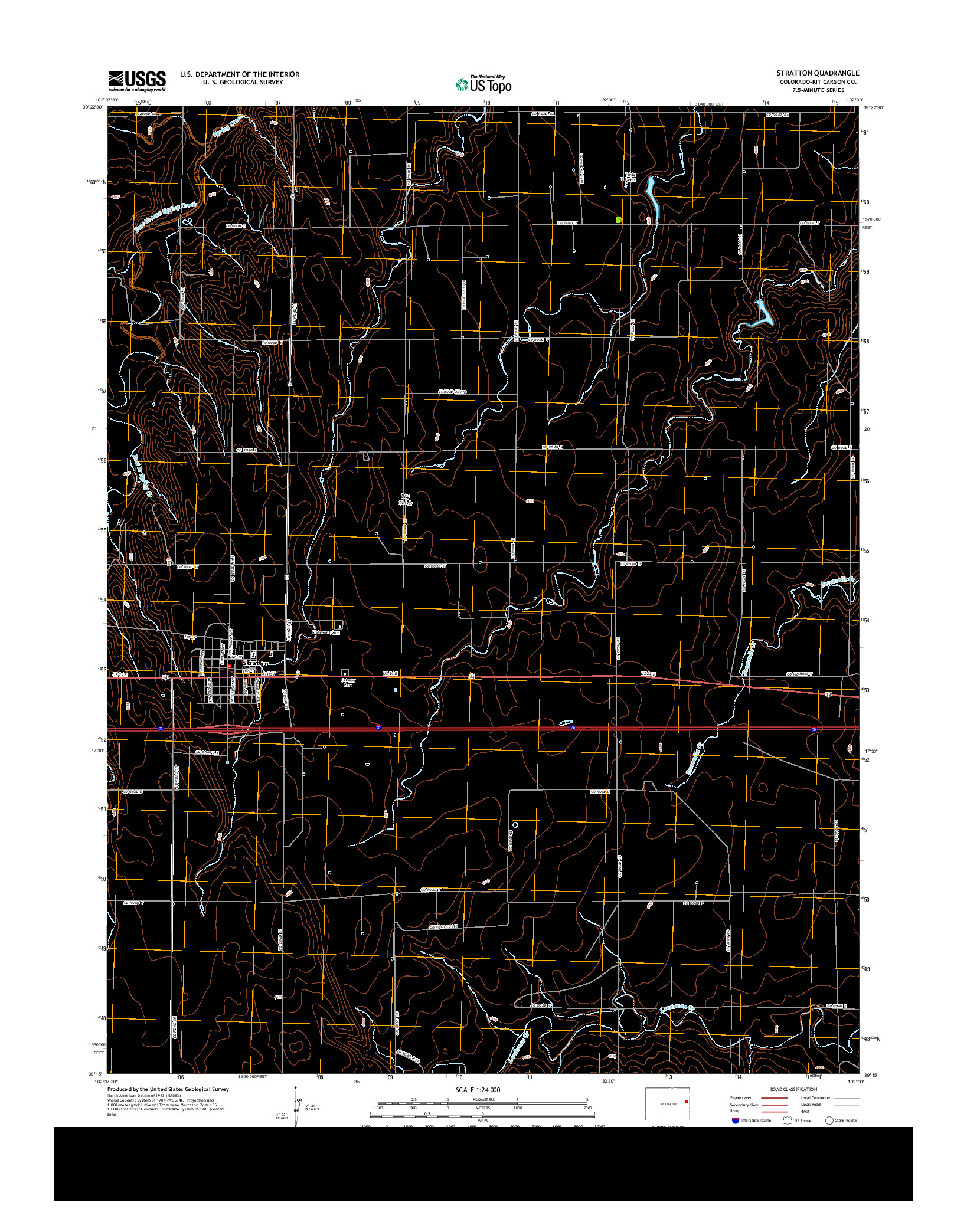 USGS US TOPO 7.5-MINUTE MAP FOR STRATTON, CO 2013