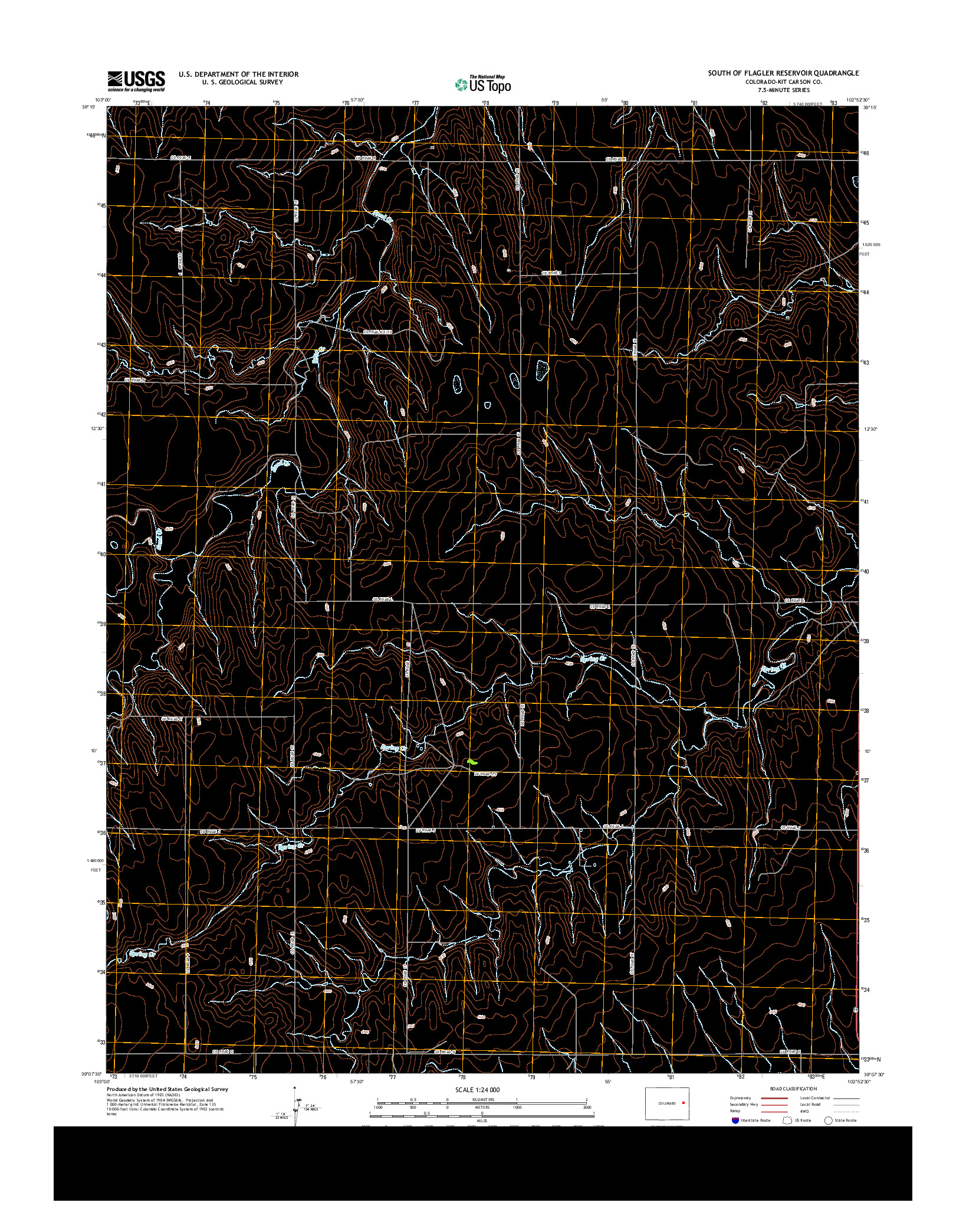 USGS US TOPO 7.5-MINUTE MAP FOR SOUTH OF FLAGLER RESERVOIR, CO 2013