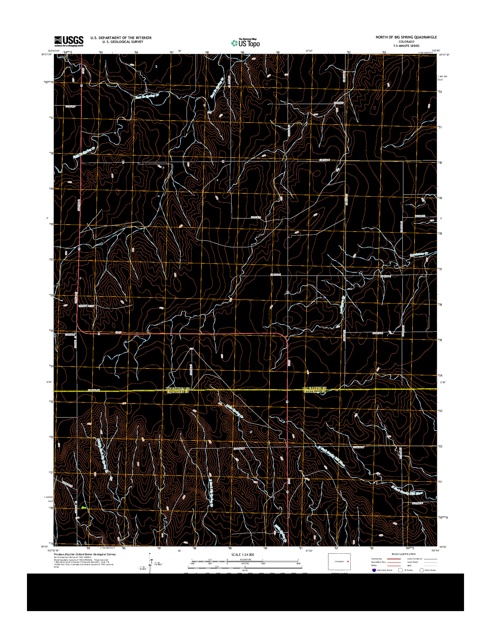 USGS US TOPO 7.5-MINUTE MAP FOR NORTH OF BIG SPRING, CO 2013